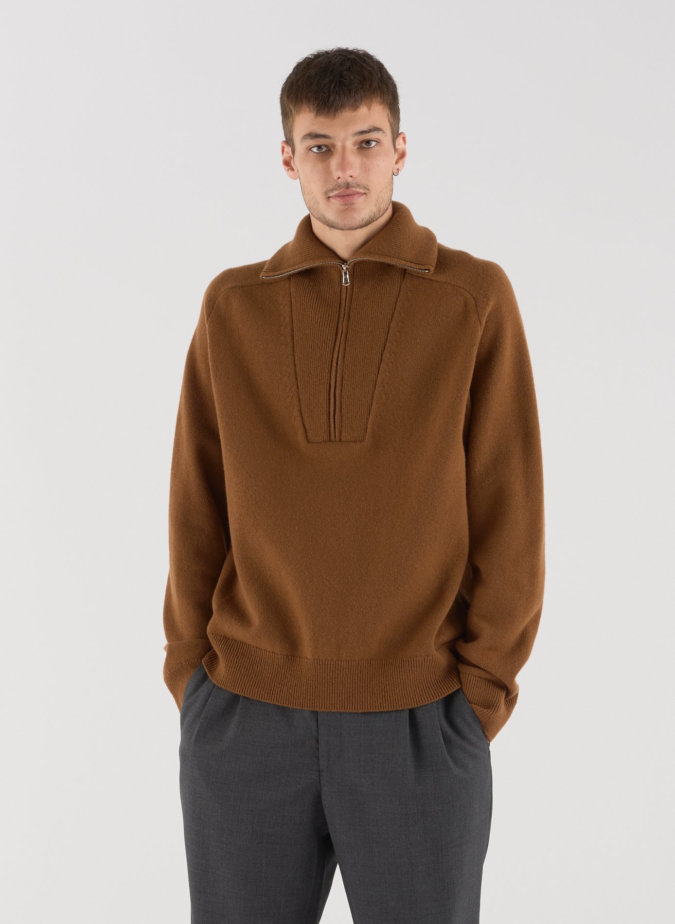 Wollpullover mit Stehkragen und Reißverschluss SAISON 1865