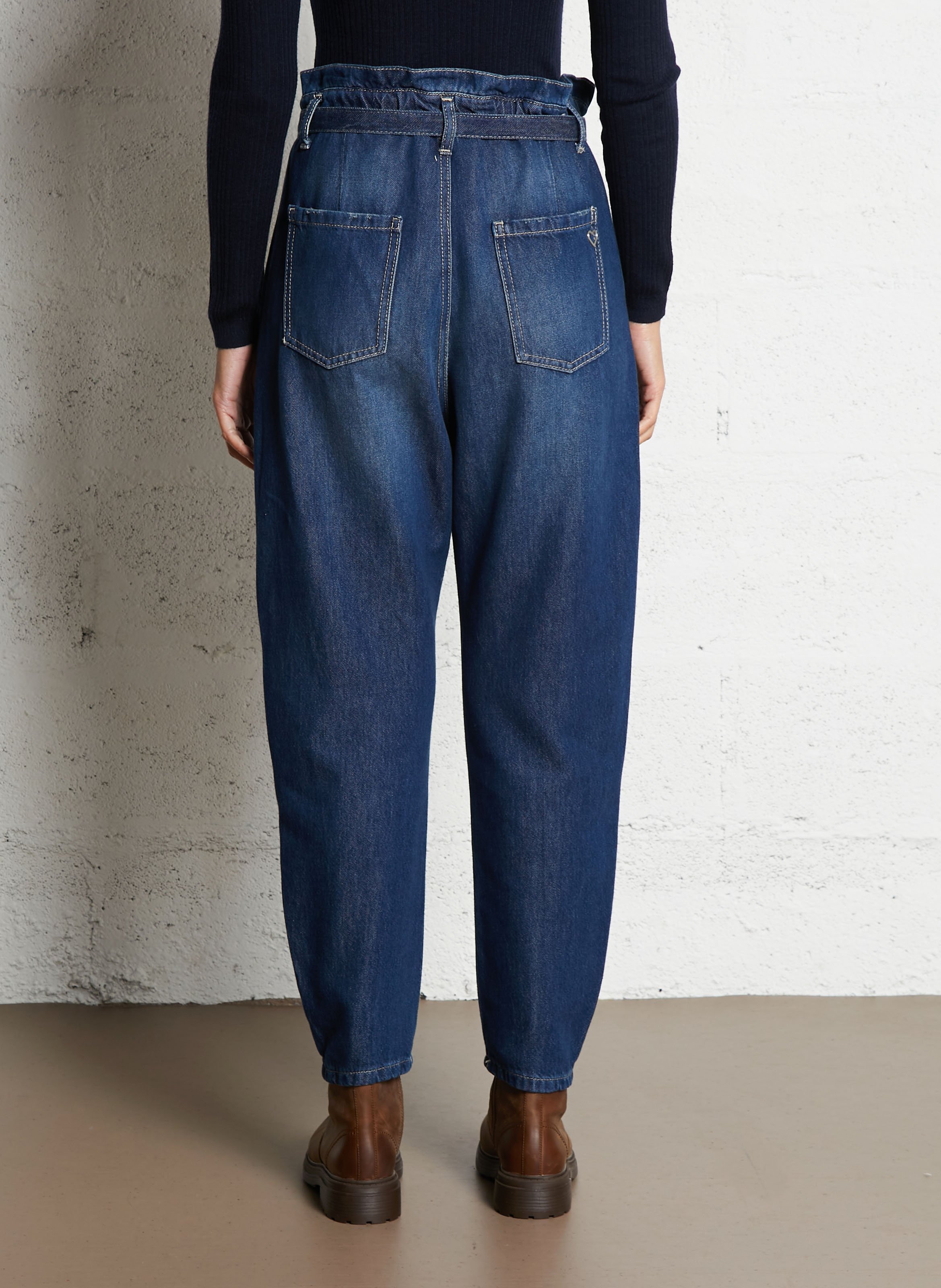 Jean droit délavé PLEASE Bleu