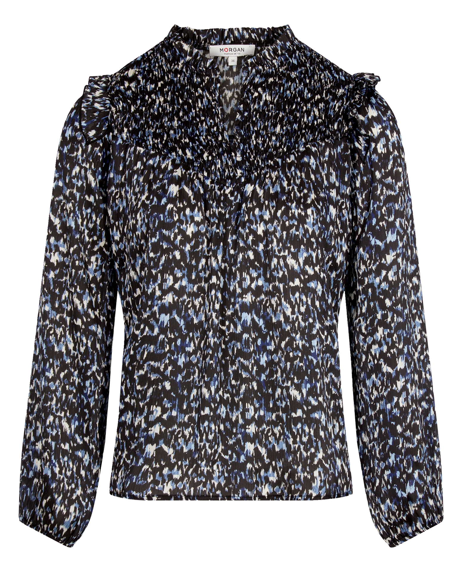 Blouse droite col montant imprimé MORGAN Multicolore