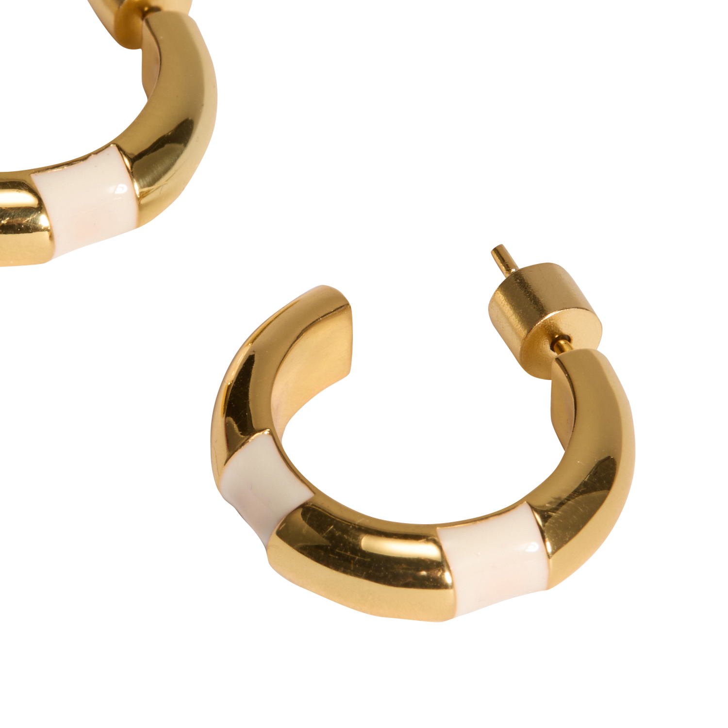 Open creole earrings FEEKA White