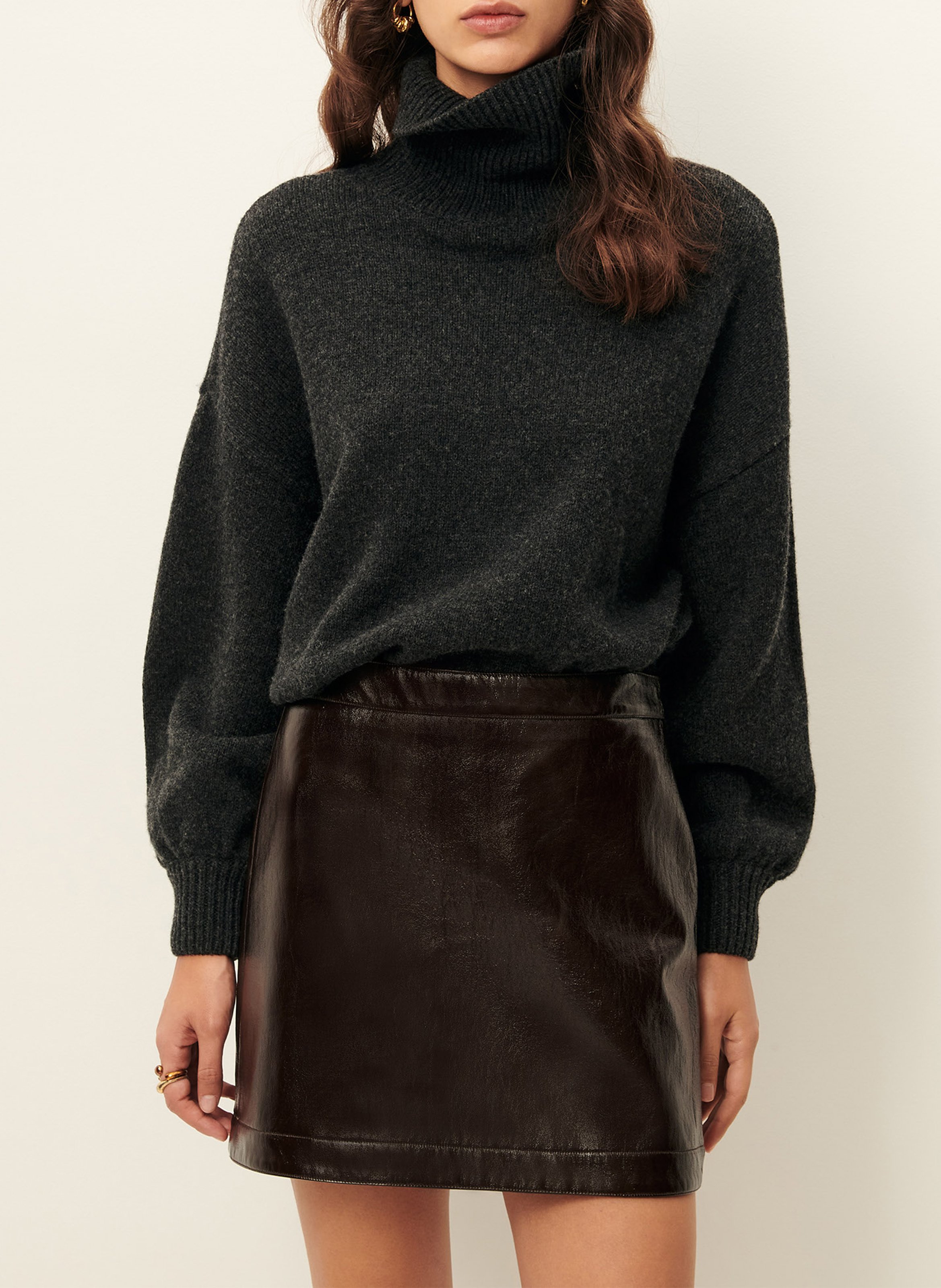 Short straight skirt SESSUN Brown