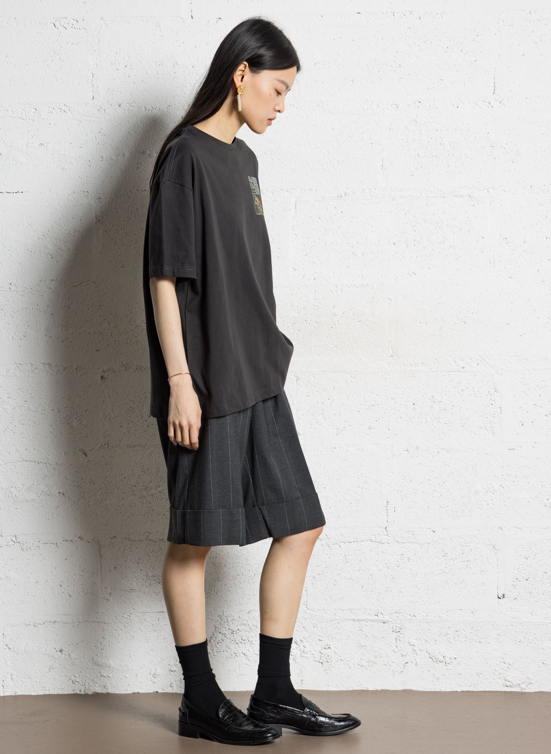 Tee-shirt col rond en coton BILLABONG Noir