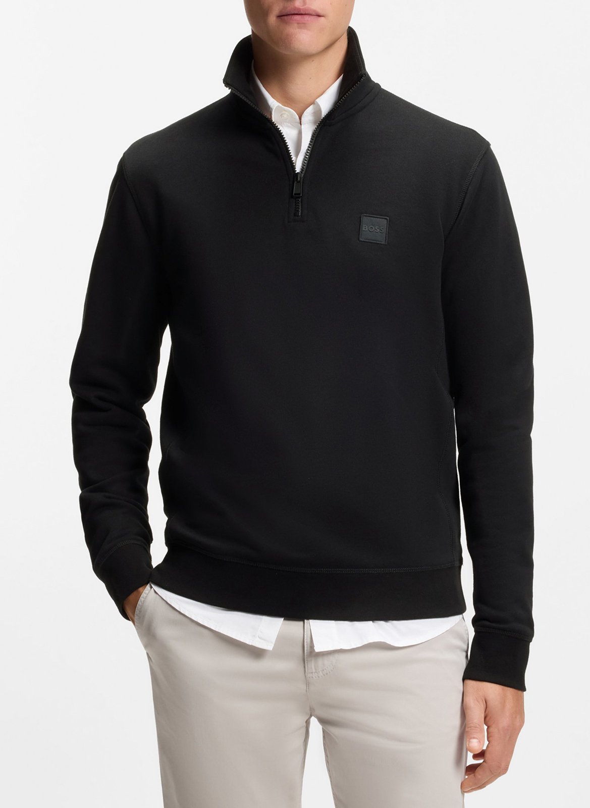 a refSweat col camionneur en coton BOSS Black