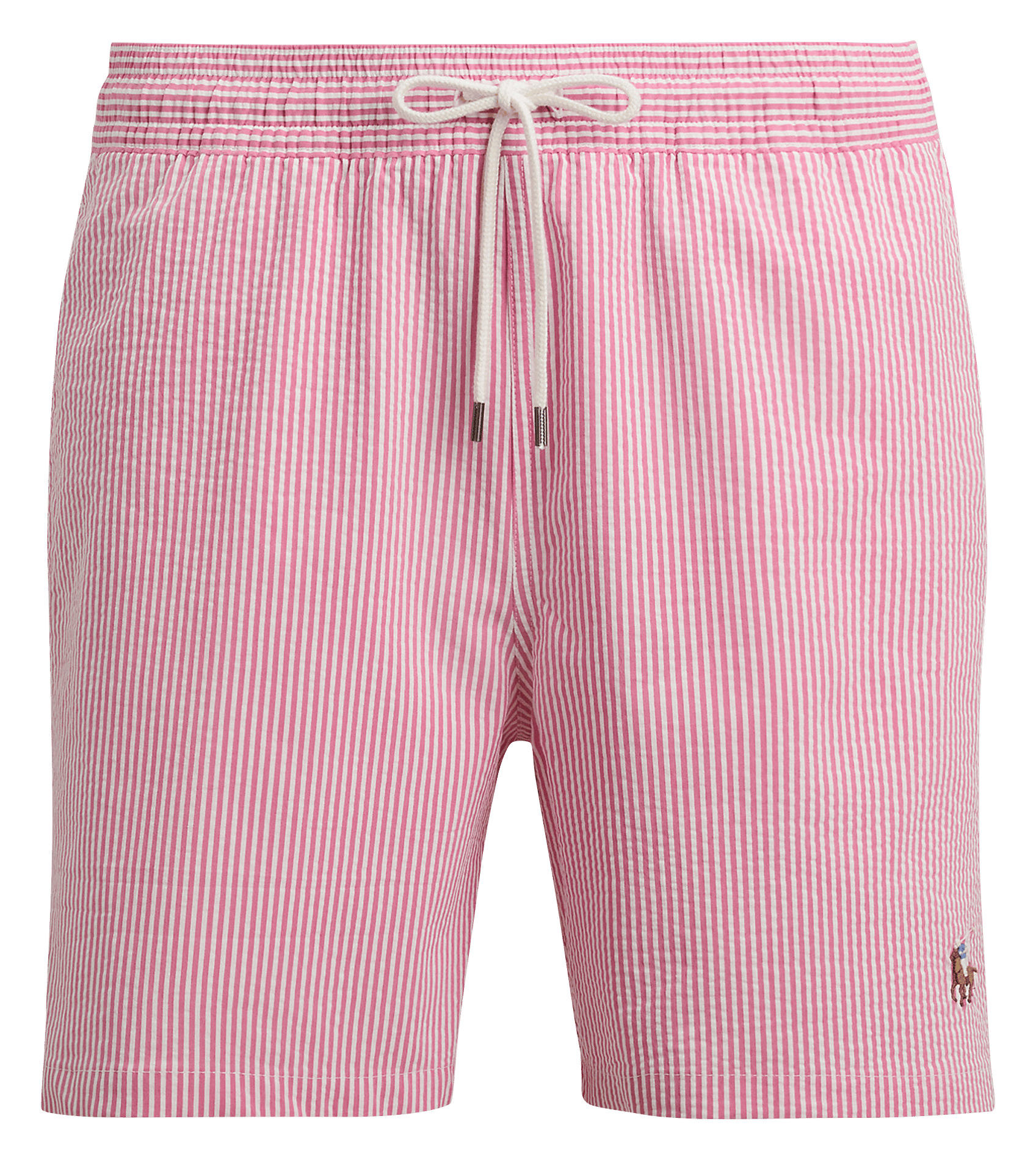 Korte rechte gestreepte broek van katoenmix POLO RALPH LAUREN Roze