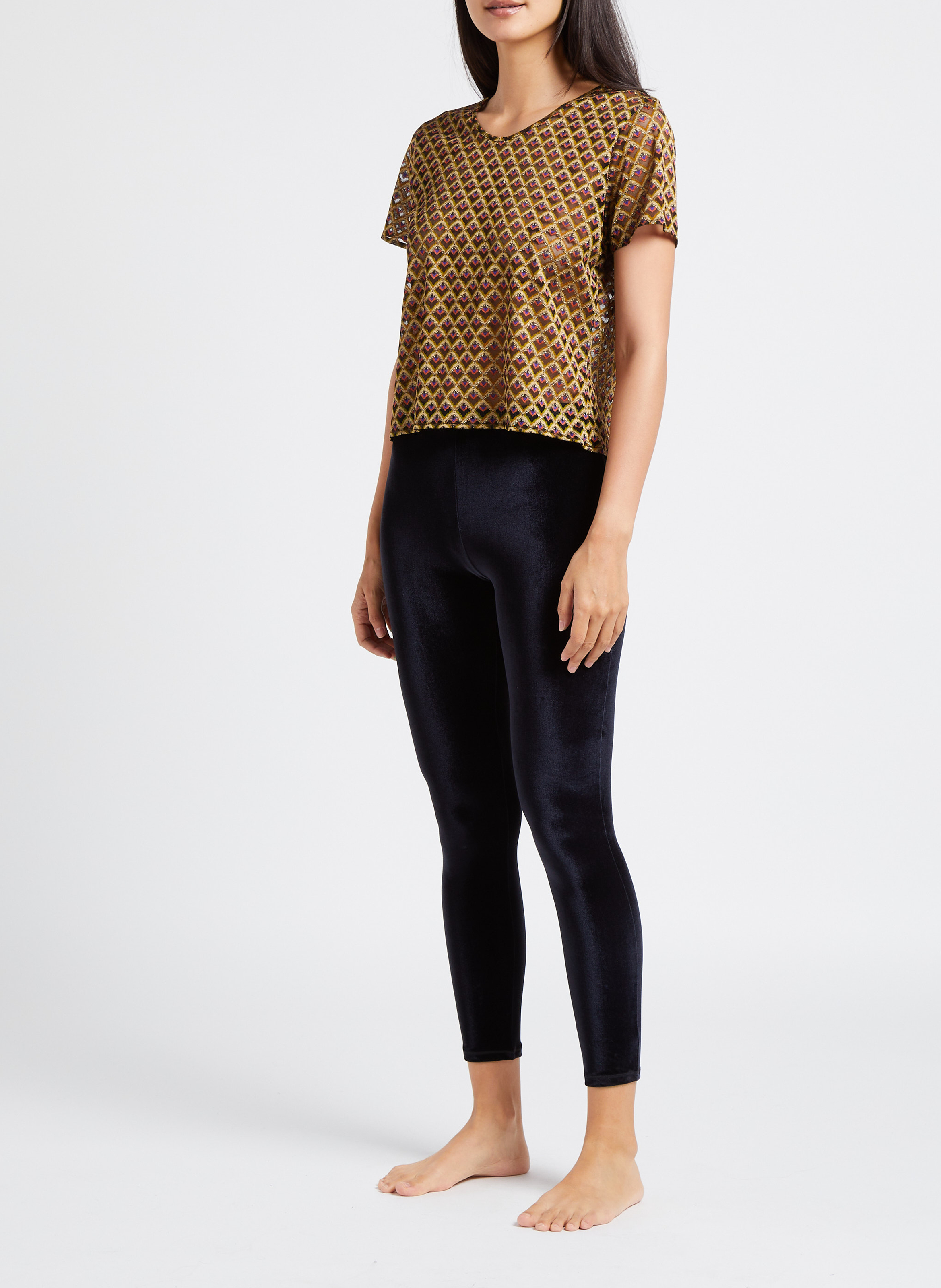 Top col rond brodé  LA NOUVELLE Multicolore