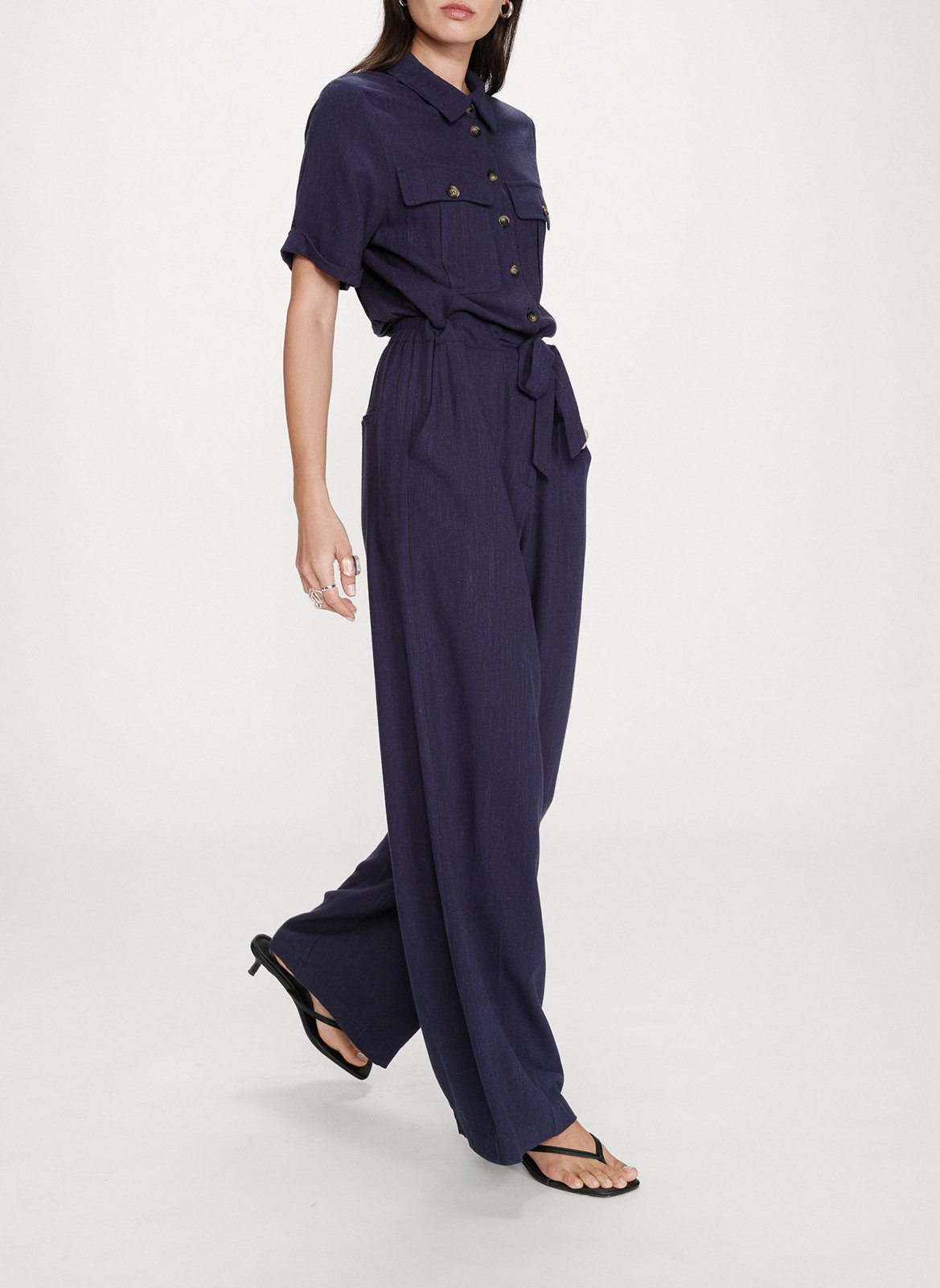 Short-sleeved plain jumpsuit GRACE ET MILA