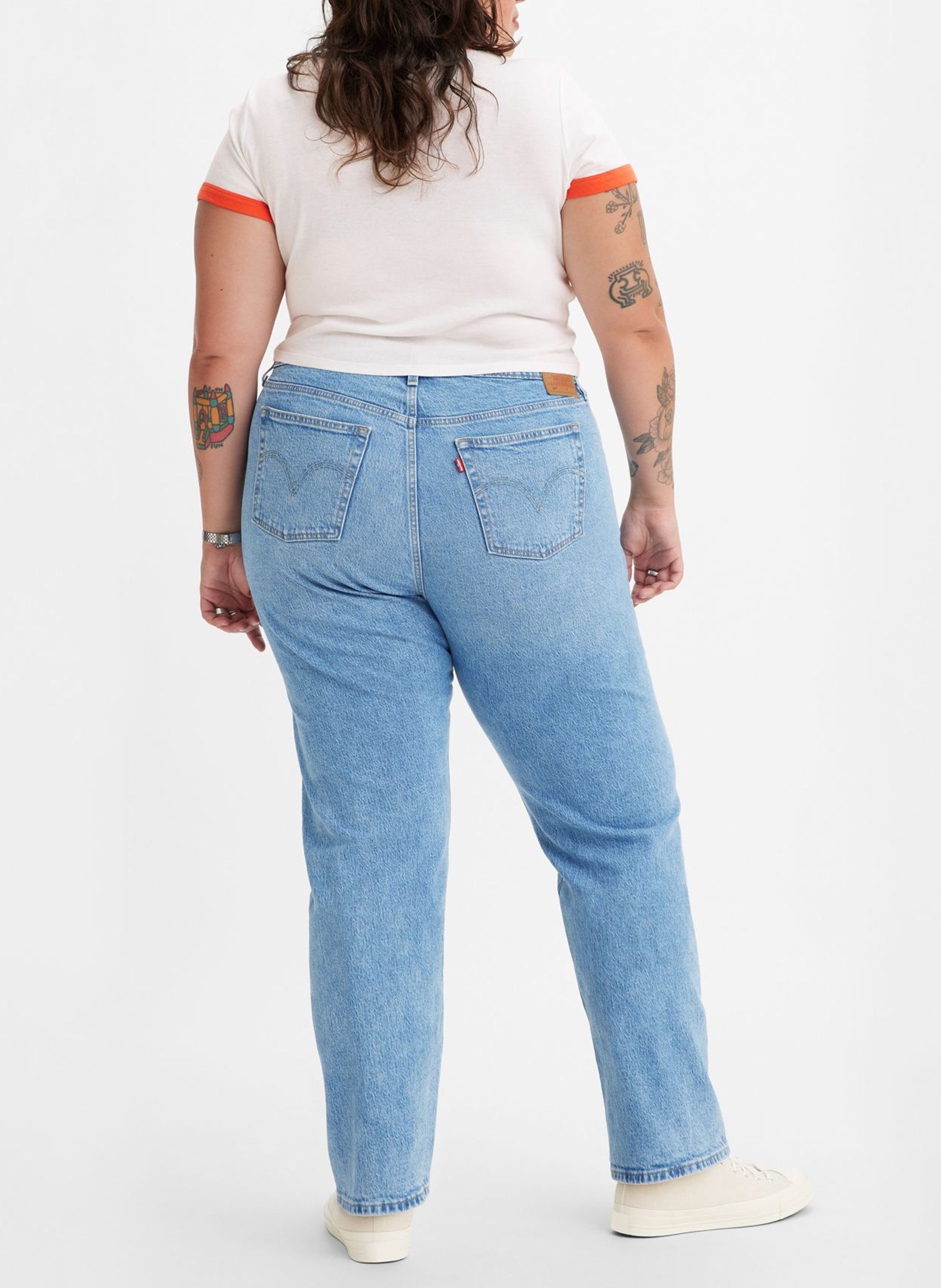 Jean droit délavé en coton mélangé LEVI'S Jean Délavé