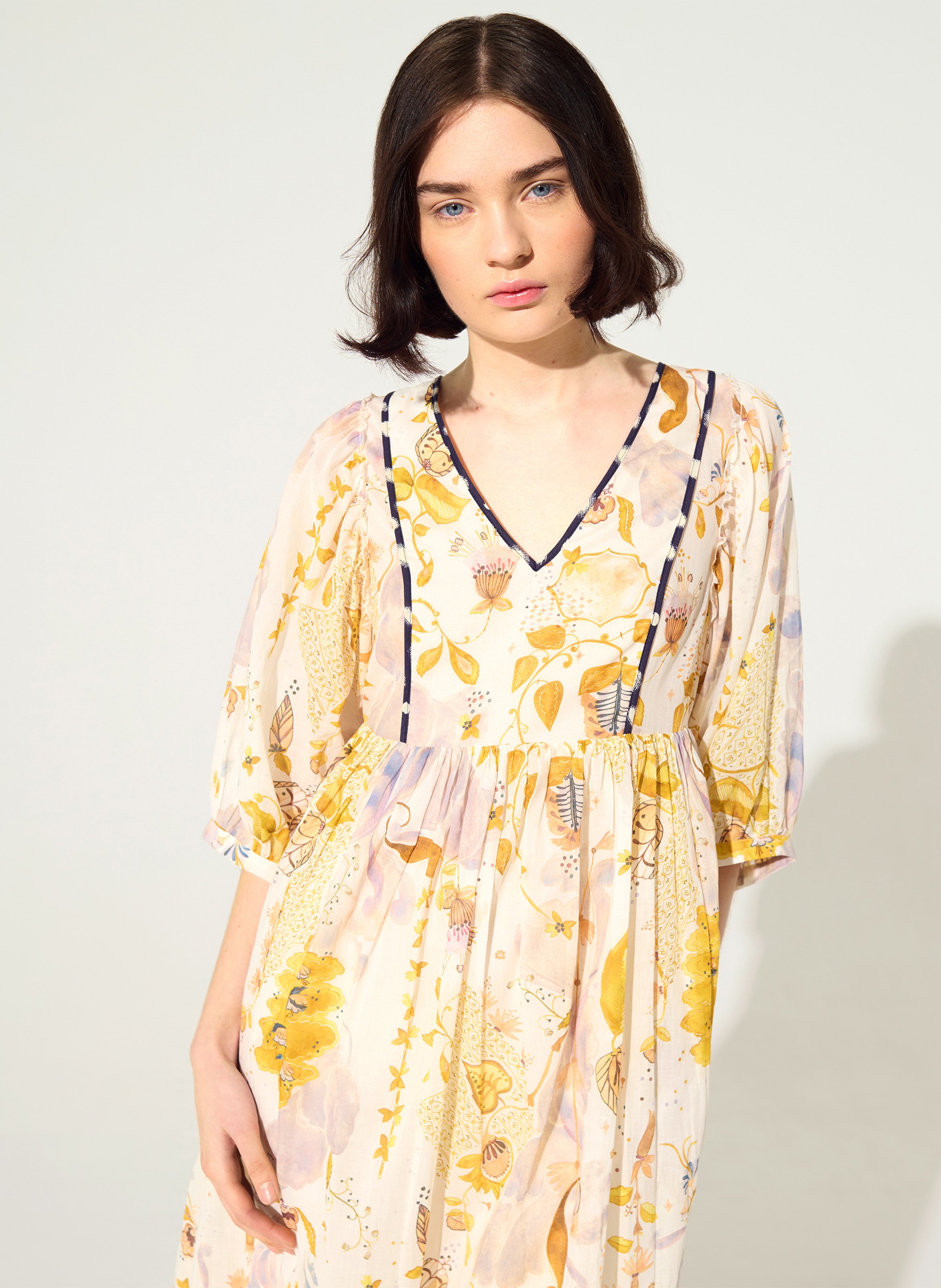 Robe longue ample en coton  COTELAC Blanc