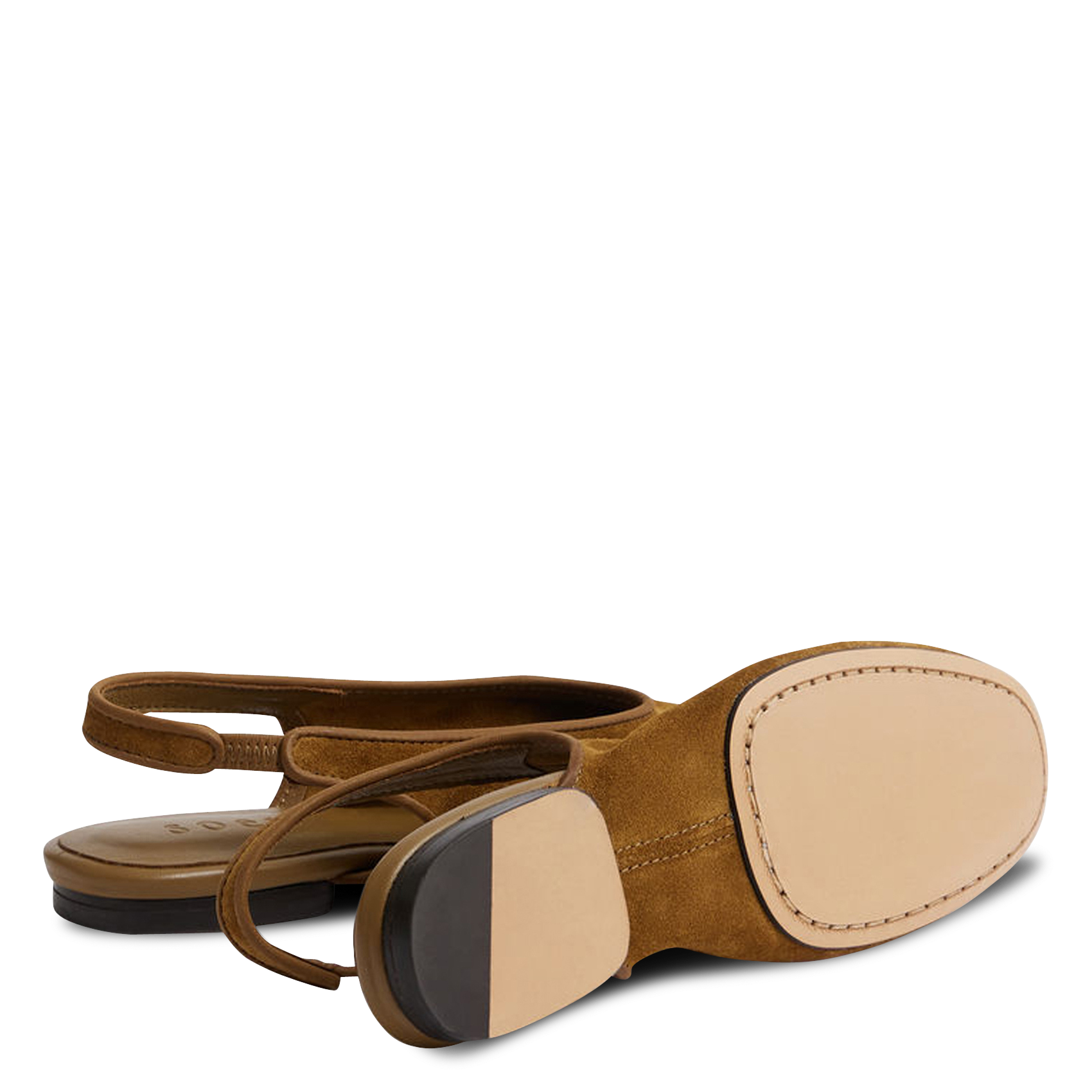 Ballerines slingbacks en cuir velours SOEUR Braun