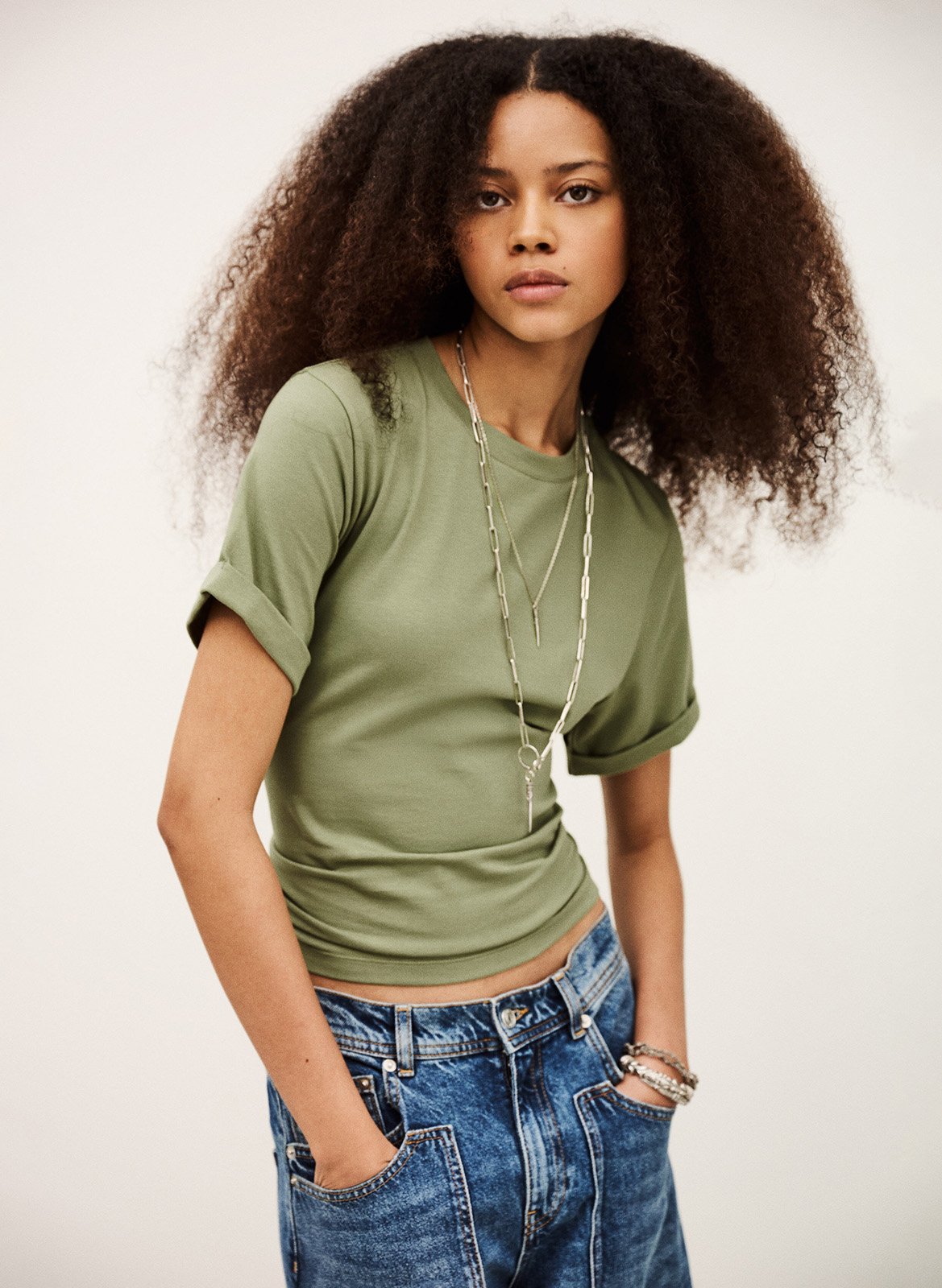 Effen T-shirt BA&SH Kaki