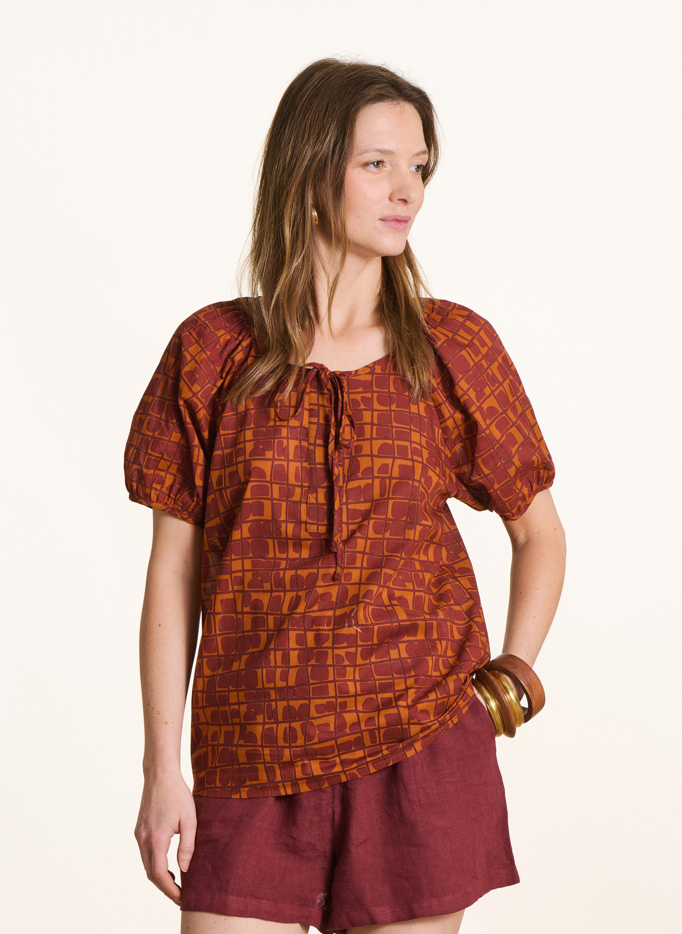 Ruimvallende, katoenen top LA FEE MARABOUTEE Veelkleurig