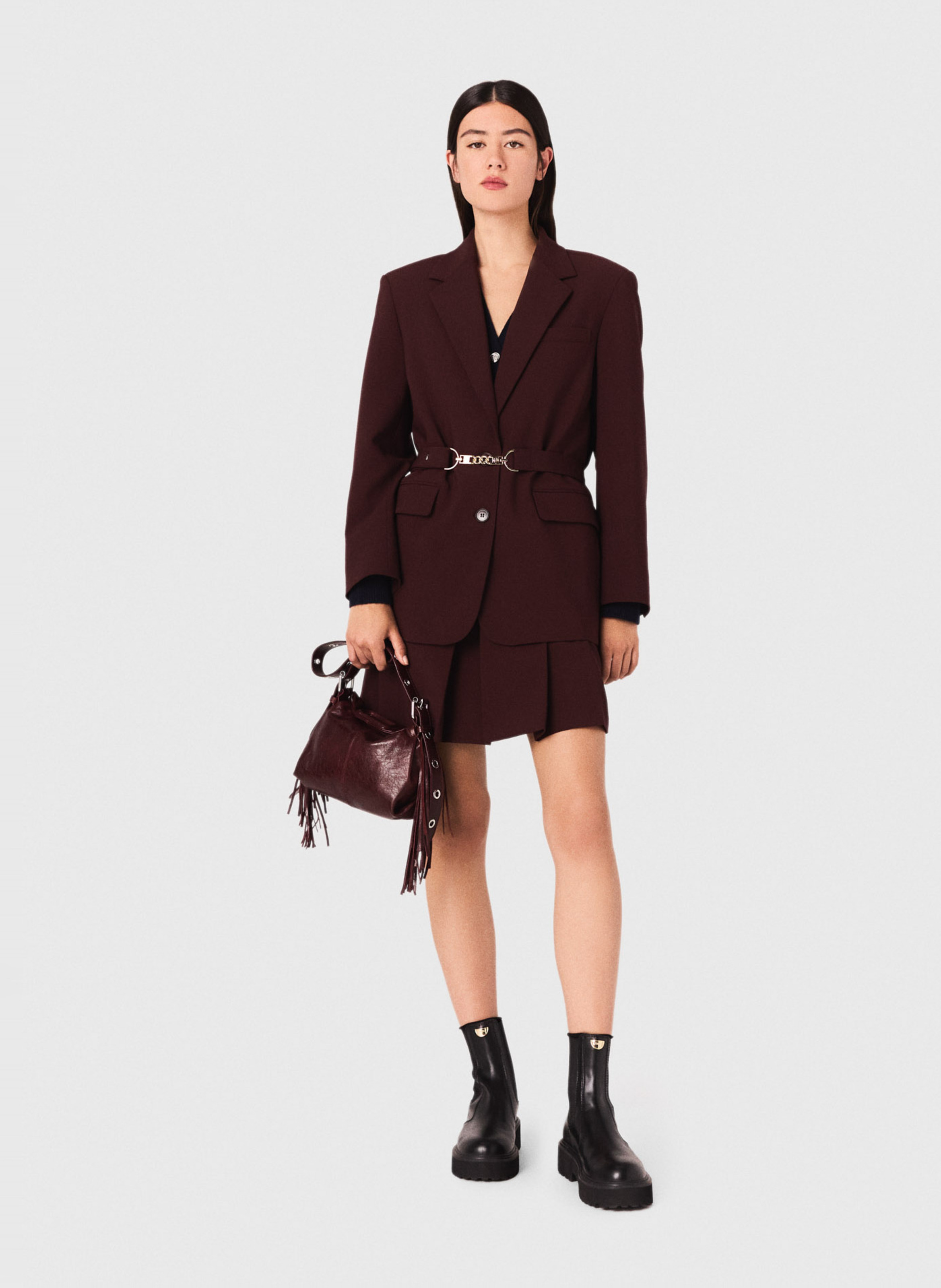 Blazer van wolmix MAJE Rood