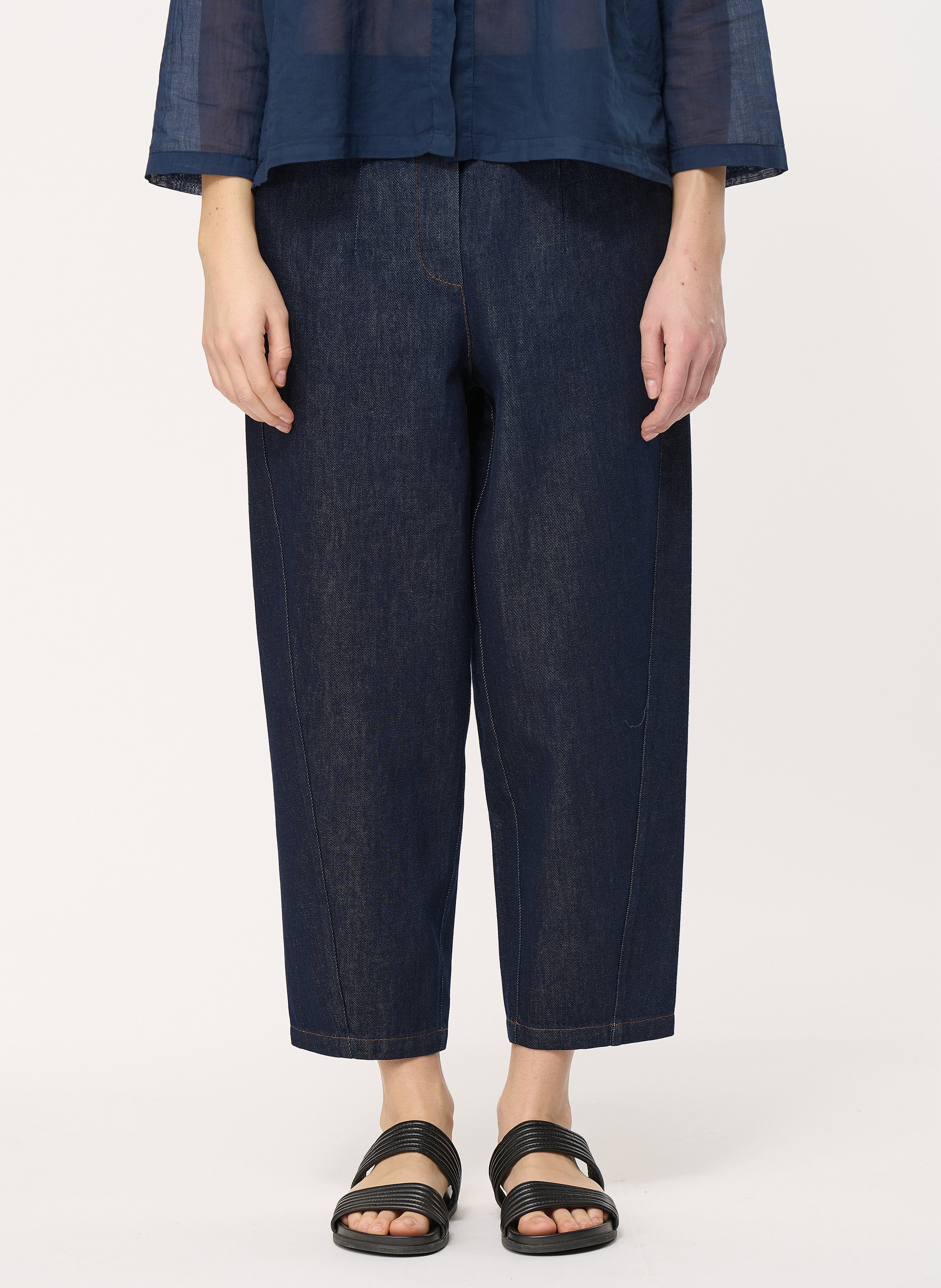 Weite Taillenhose aus Baumwolle HUMILITY Blau