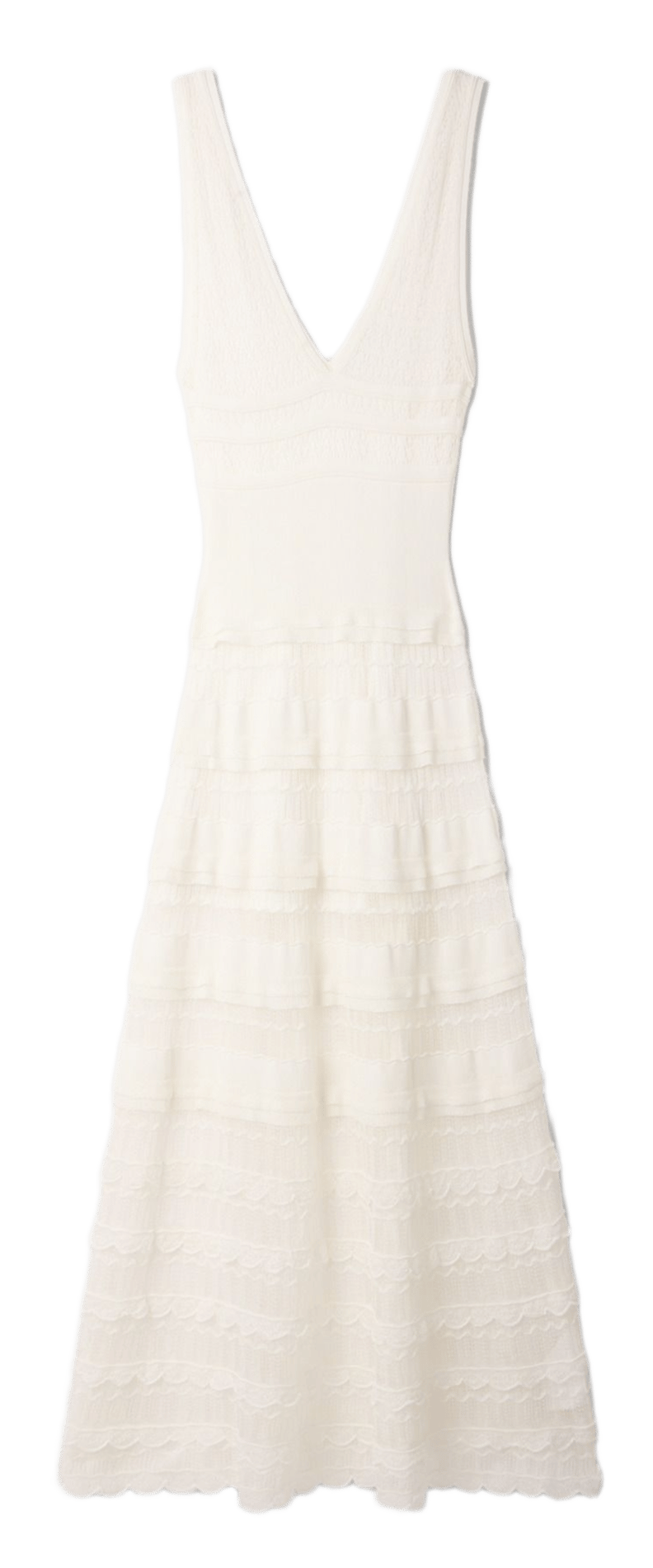 Lange jurk met V-hals SANDRO Wit