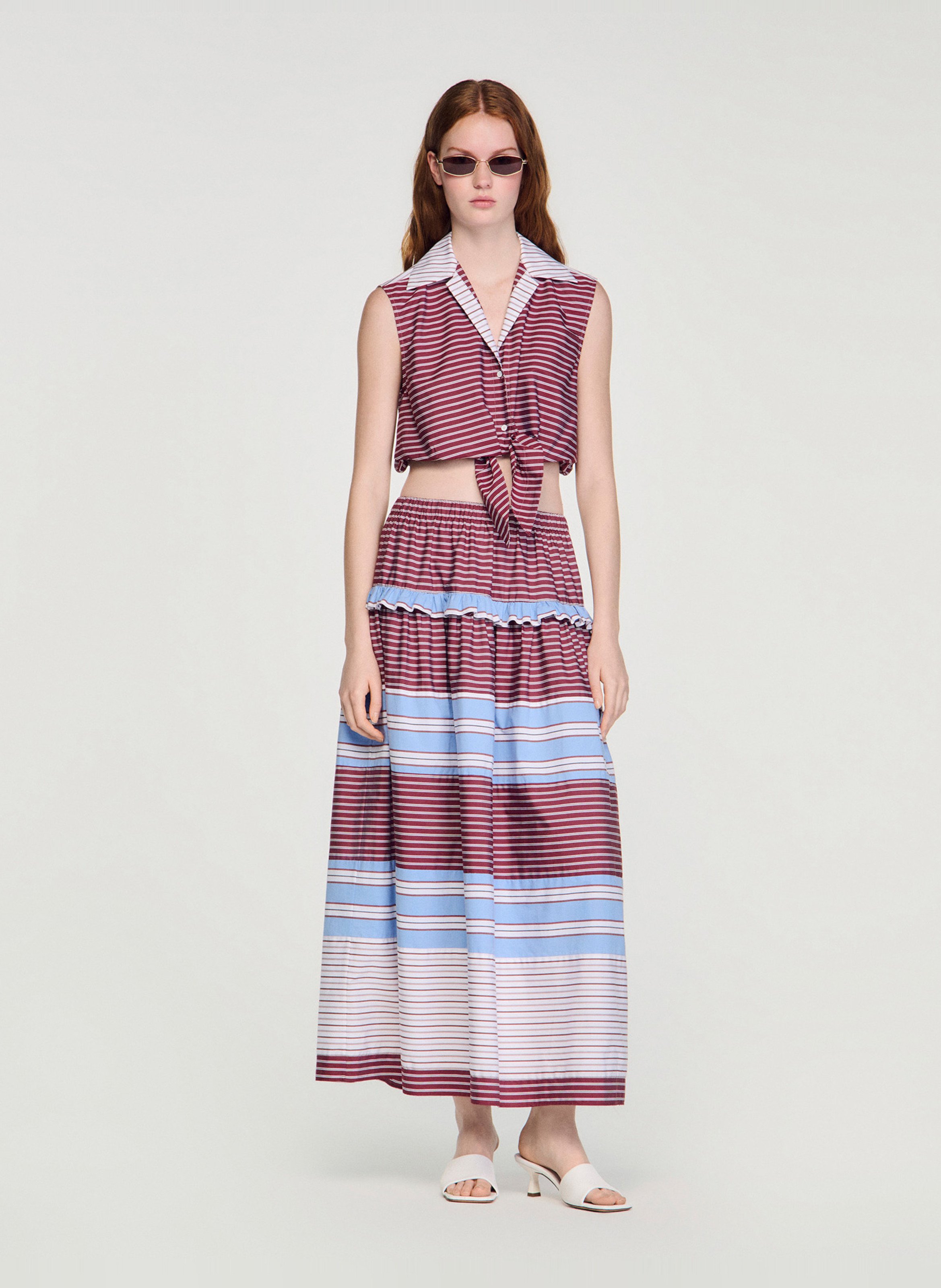 Blouse met klassieke kraag SANDRO Rood