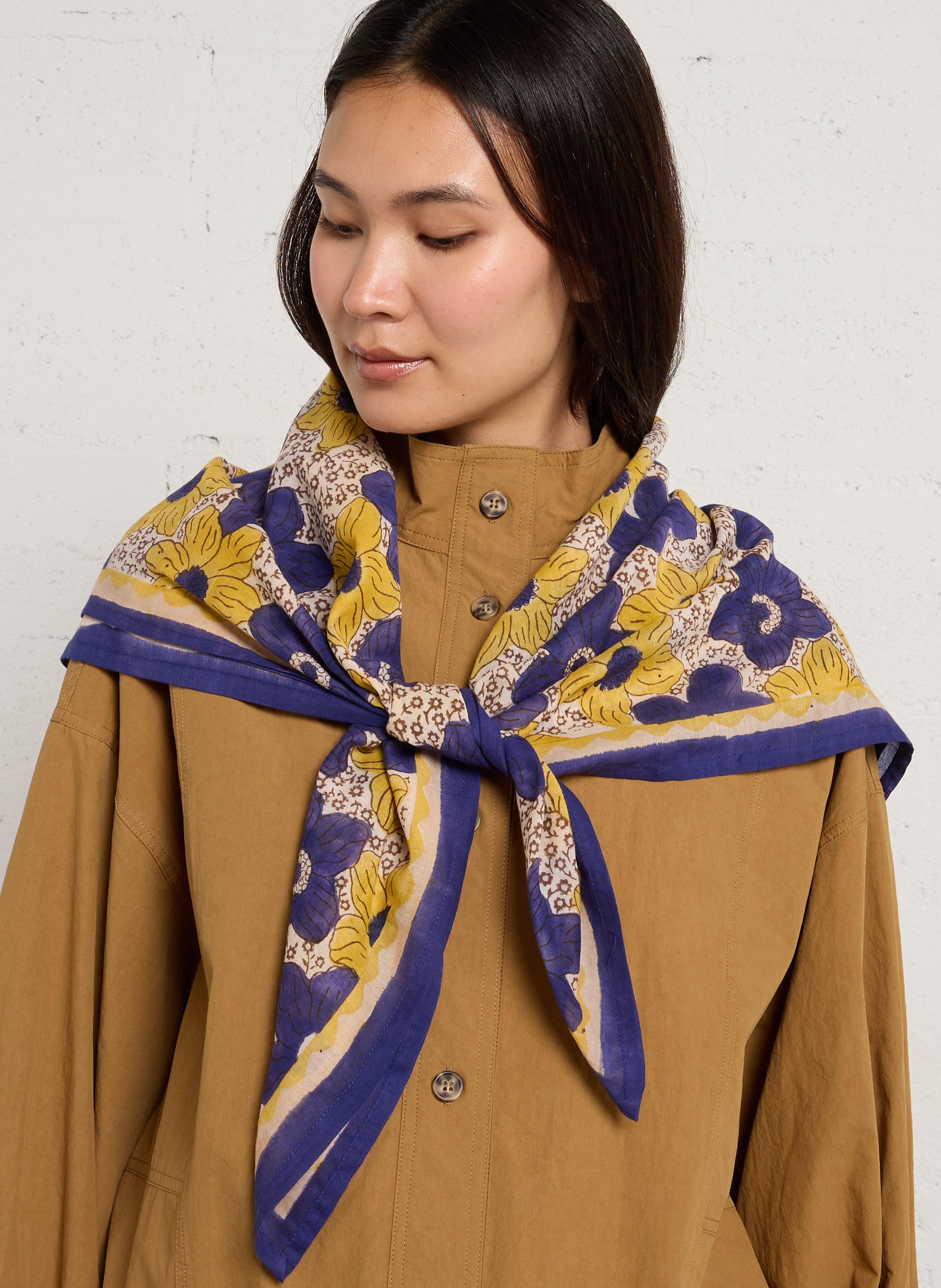Foulard imprimé en coton APACHES COLLECTIONS Bleu