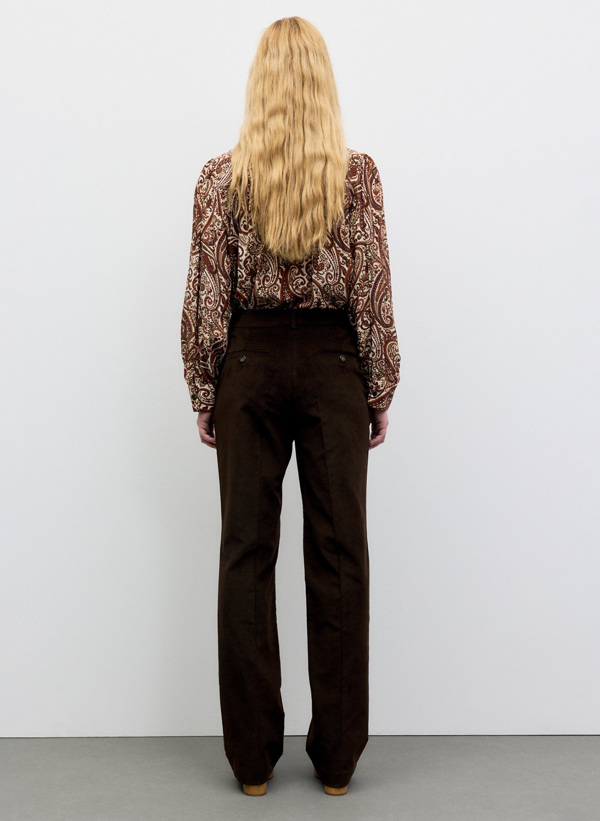 Flared velvet twill pants GERARD DAREL Brown