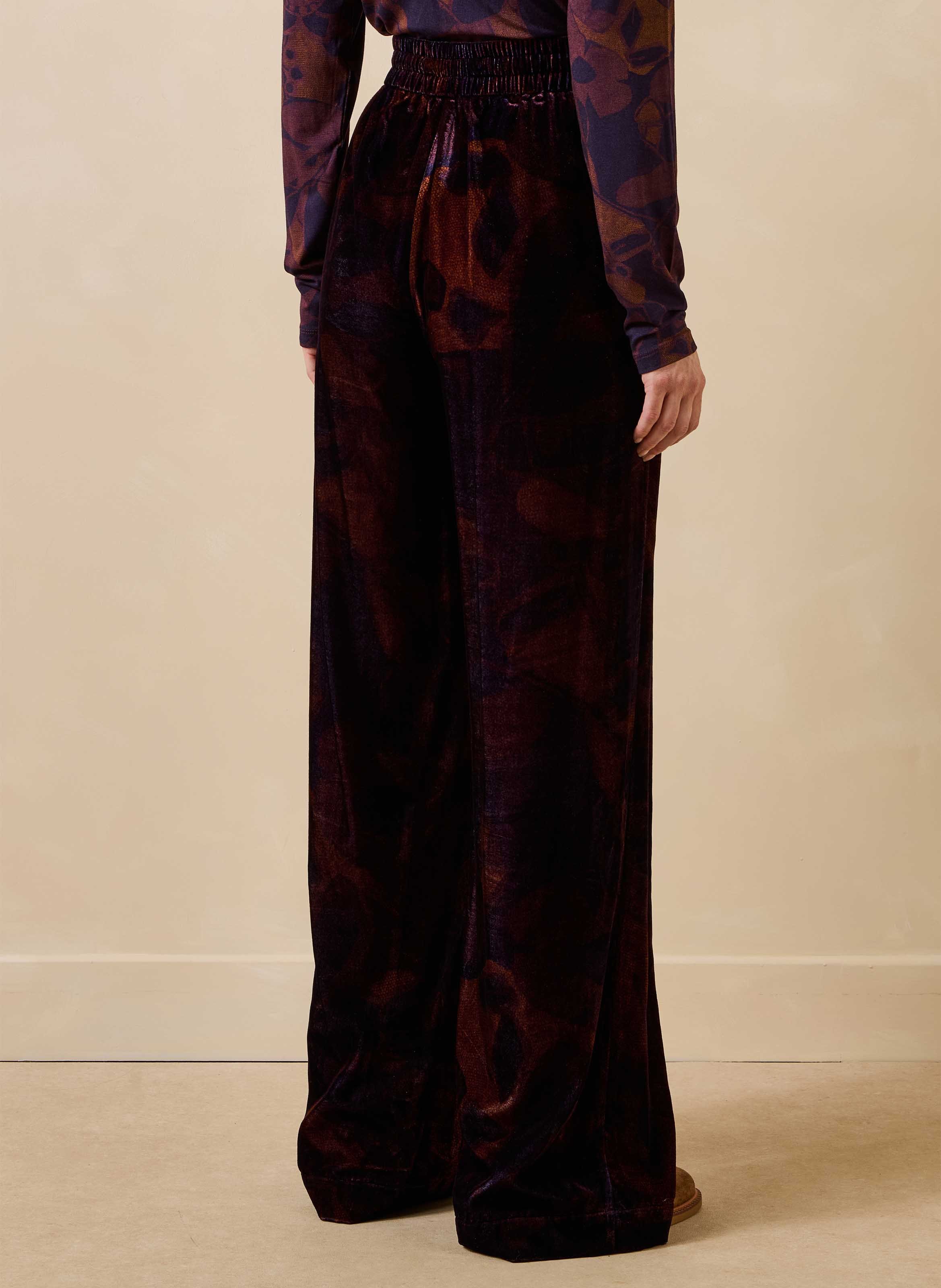 Wide-leg velvet pants LA FEE MARABOUTEE Multicolored