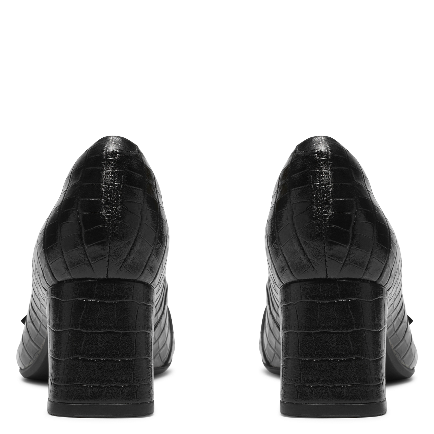 Mocassins à talons en cuir effet croco CLARKS Noir