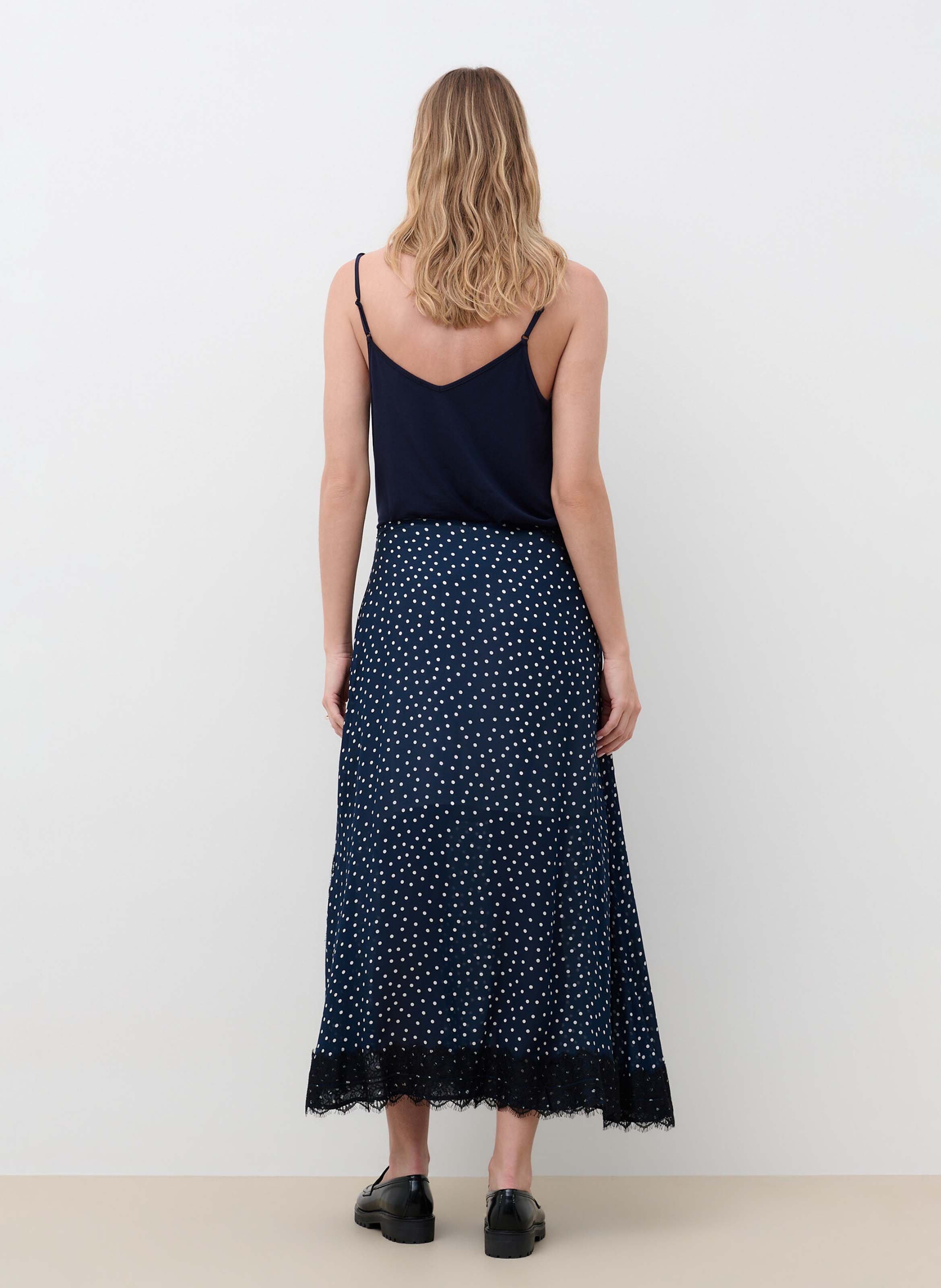 Ausgestellter Maxirock mit Print CAROLL Blau