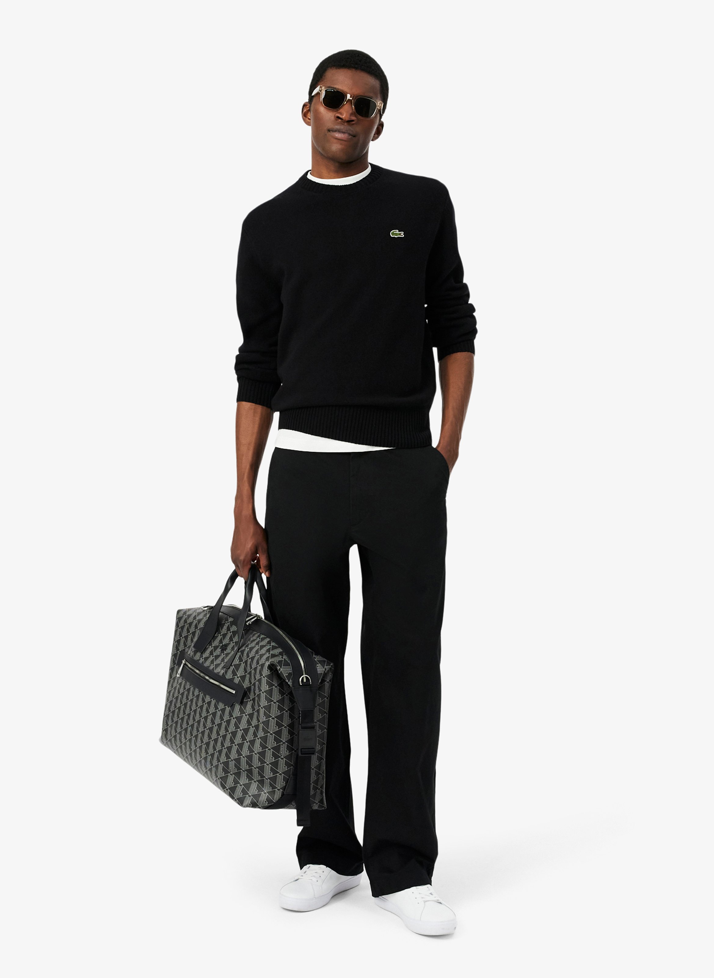 Fine wool sweater LACOSTE Black