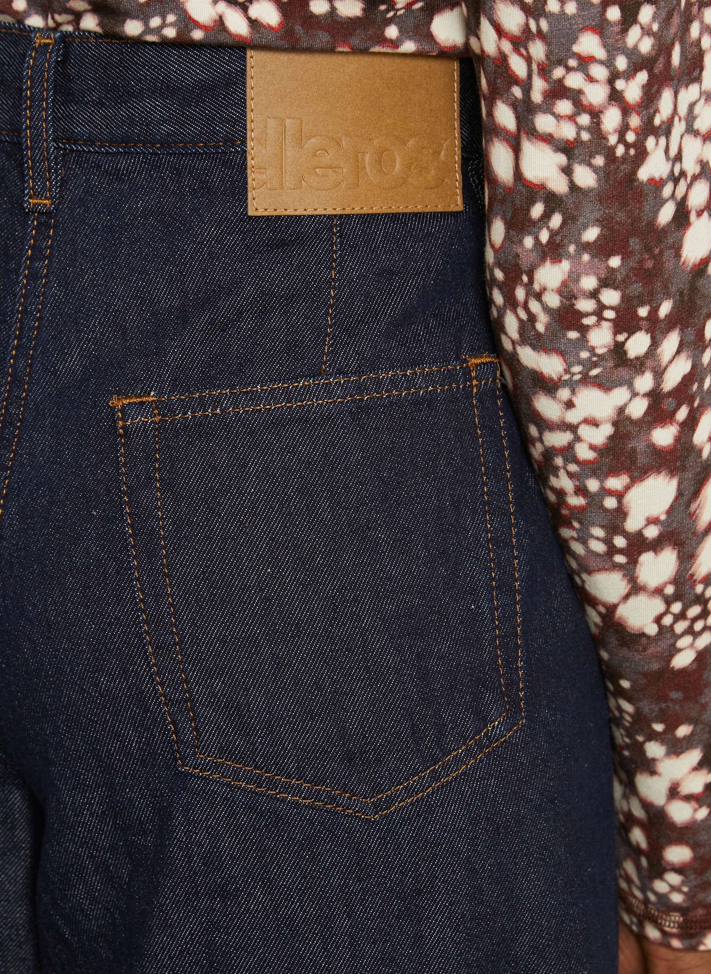 Pantalon droit large en coton BELLEROSE Bleu