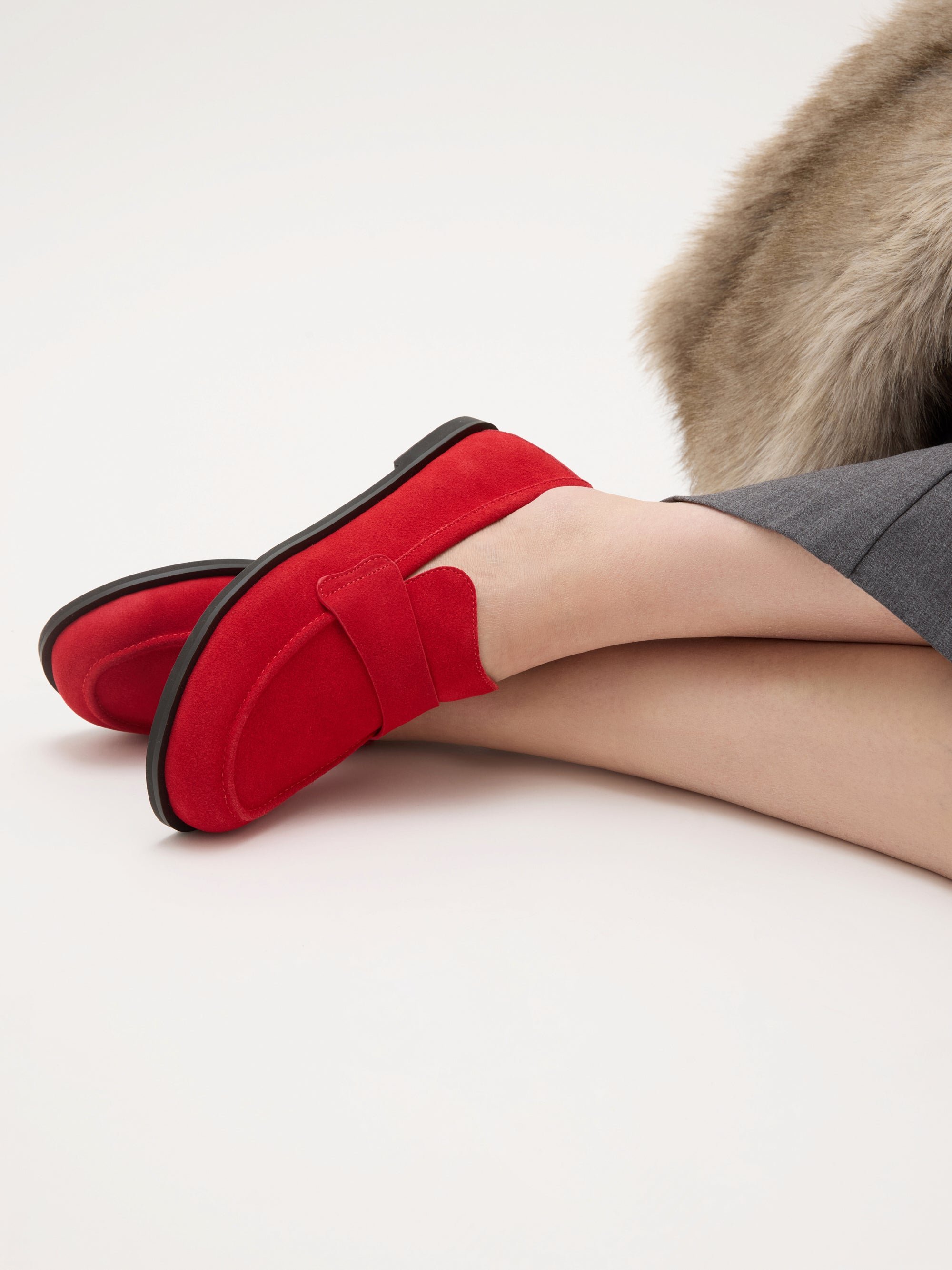Flat heel moccasins with round toe | Red VANESSA WU Women