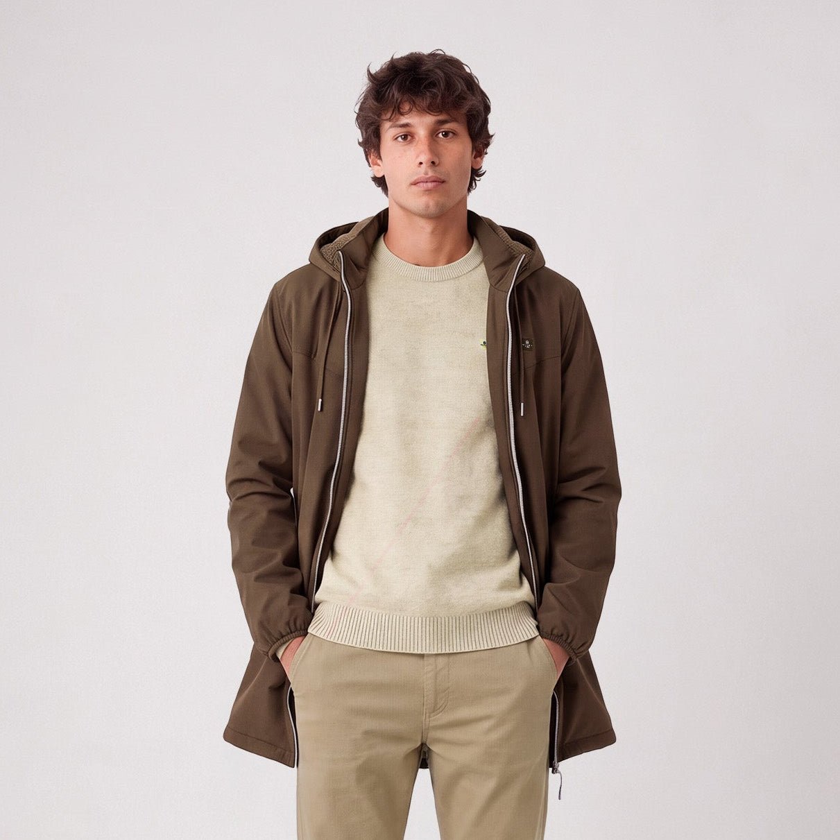 STORMER water-repellent parka with brown brownie fleece lining SBPLAY SERGE BLANCO Brown