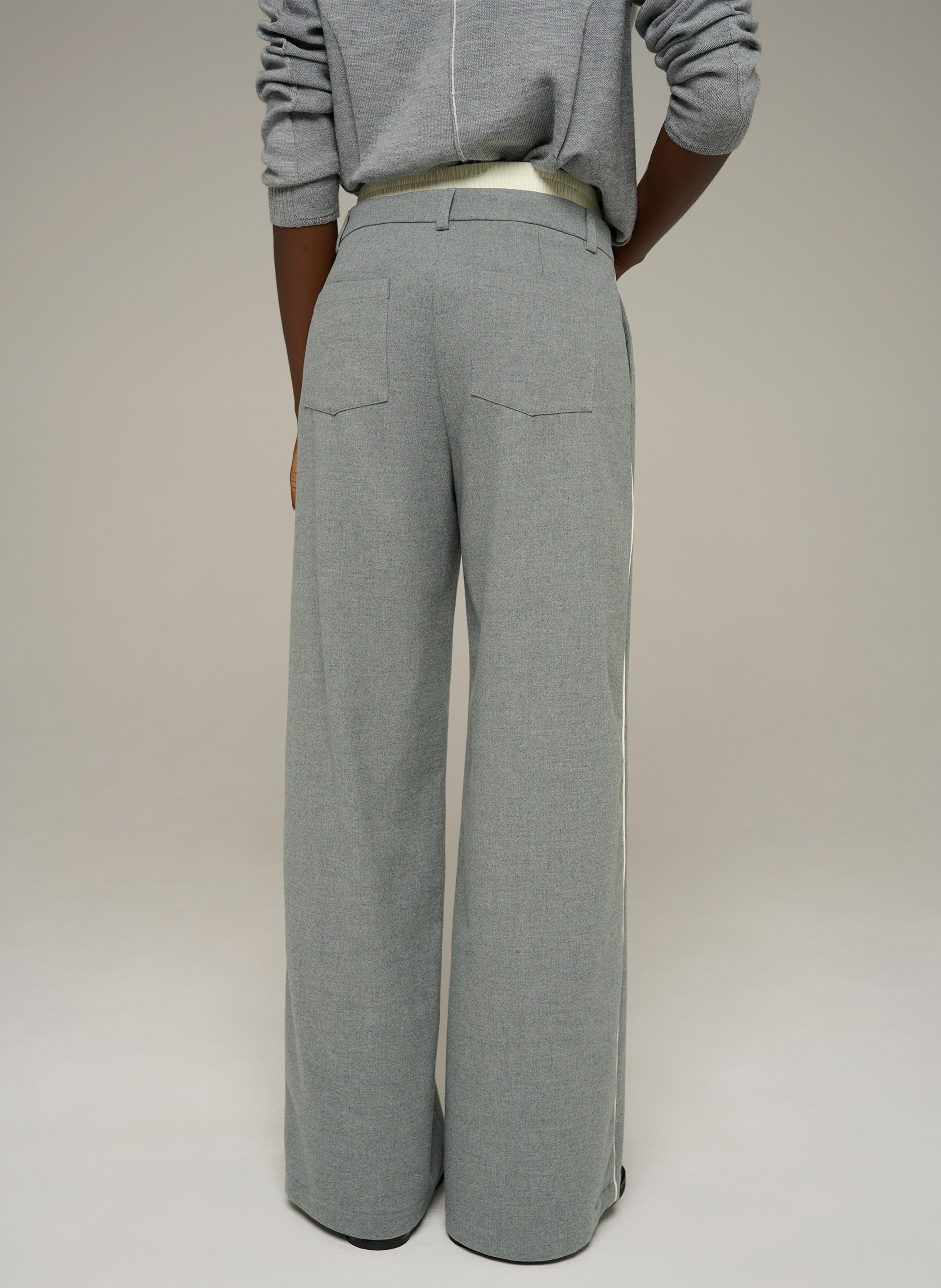 Pantalon large taille haute COTELAC ACOTE Gris