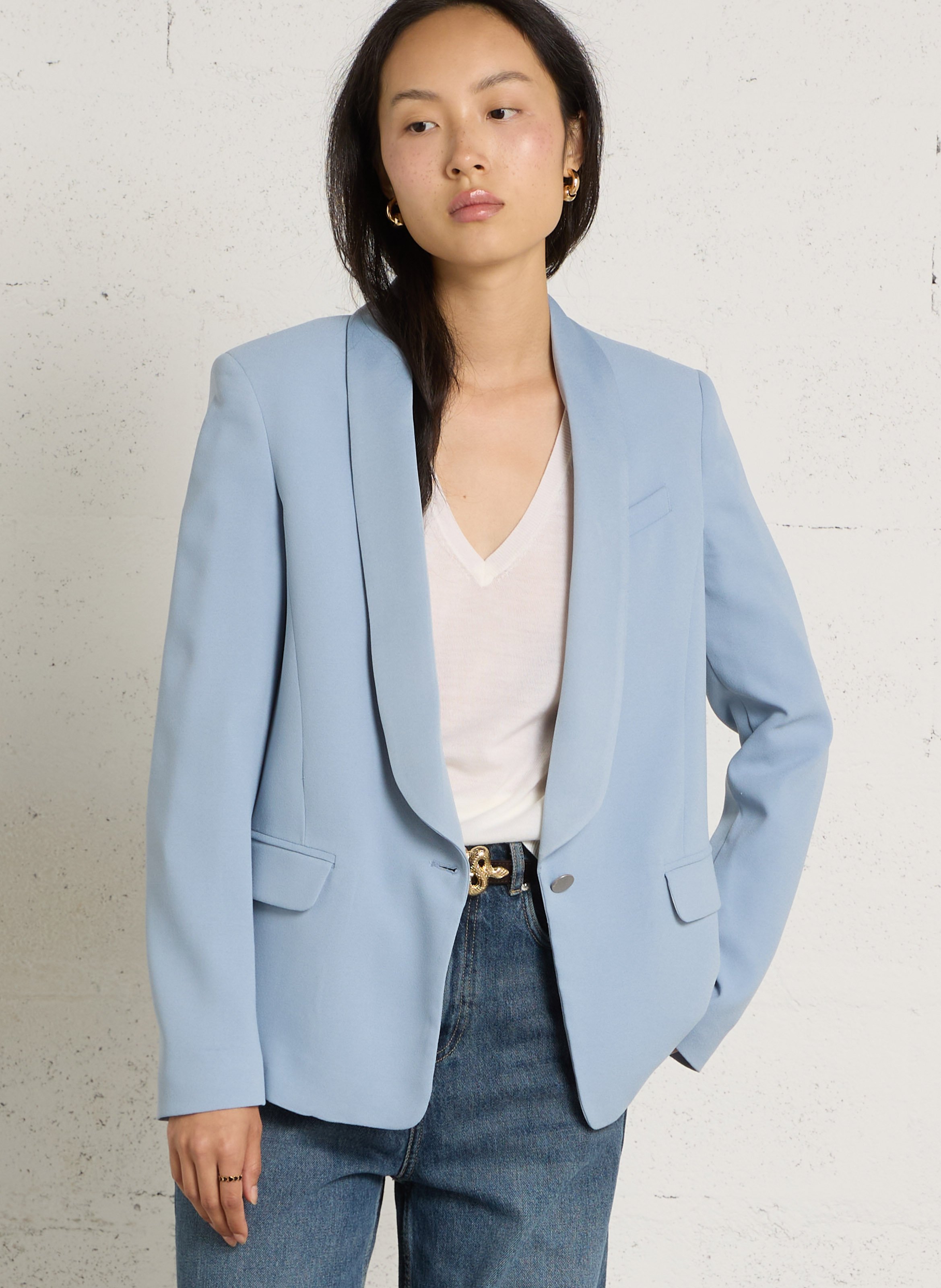 Weite Jacke mit Rüschenkragen IKKS Blau