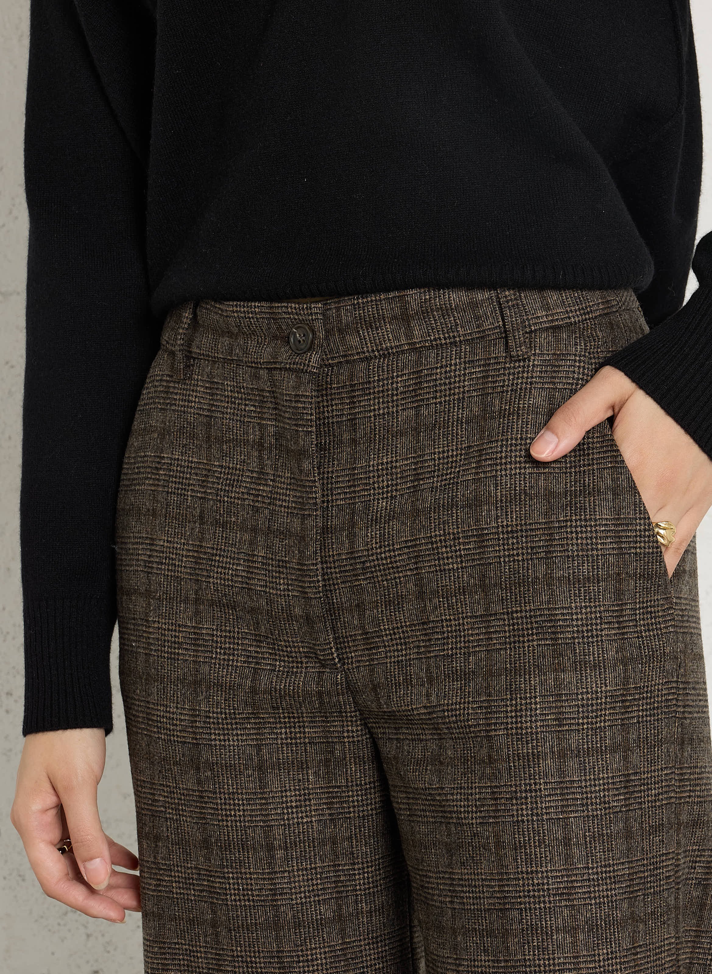 Karottenhose aus Woll-Mix HARTFORD Braun