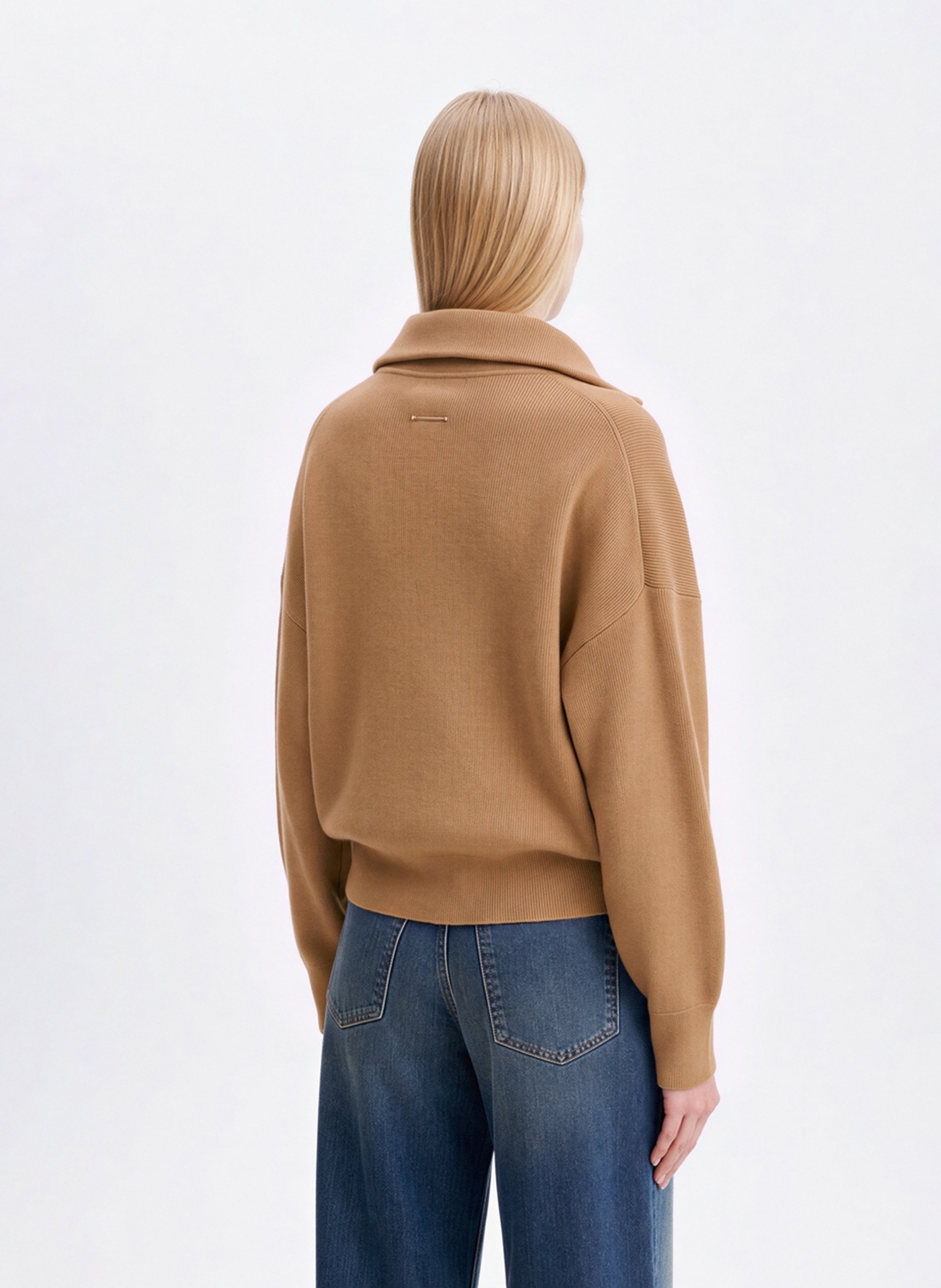 Pullover mit Zip-Kragen aus Woll-Mix VANESSA BRUNO Braun