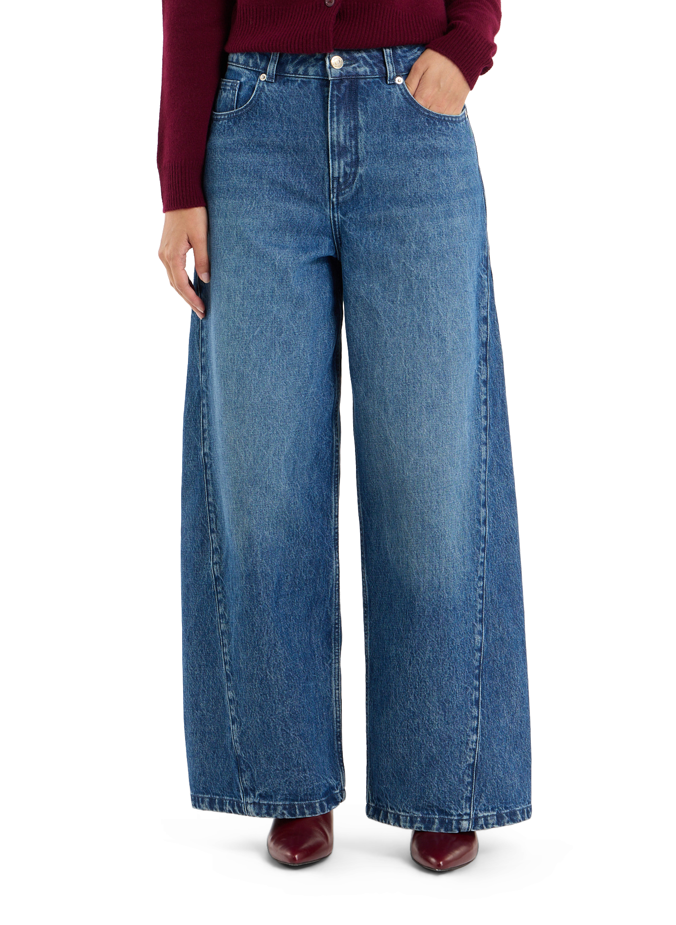 Washed Bery cotton balloon jeans SAISON 1865 Blue