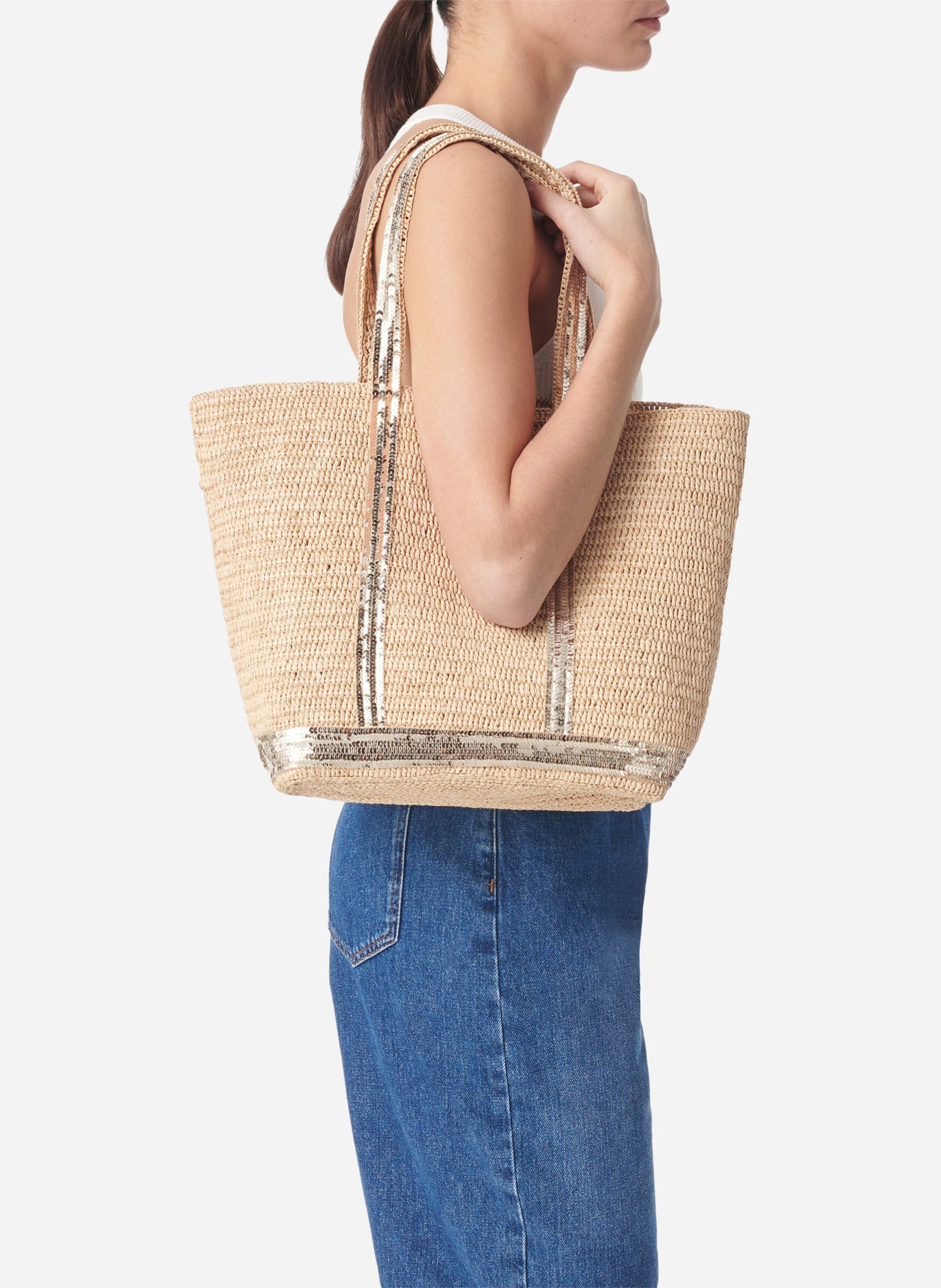 Raffia tote bag VANESSA BRUNO Golden