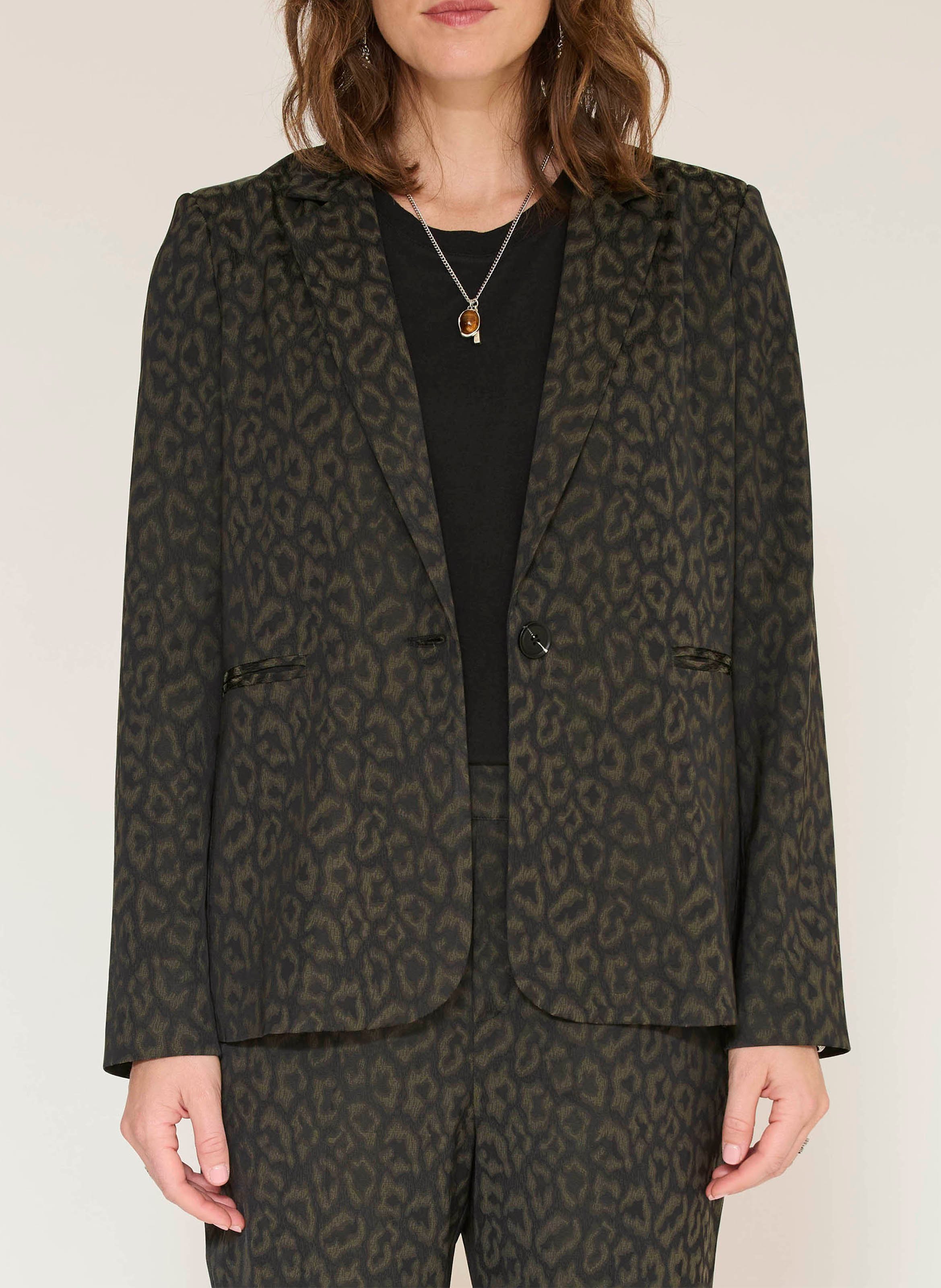 Getailleerde blazer met print MKT Zwart