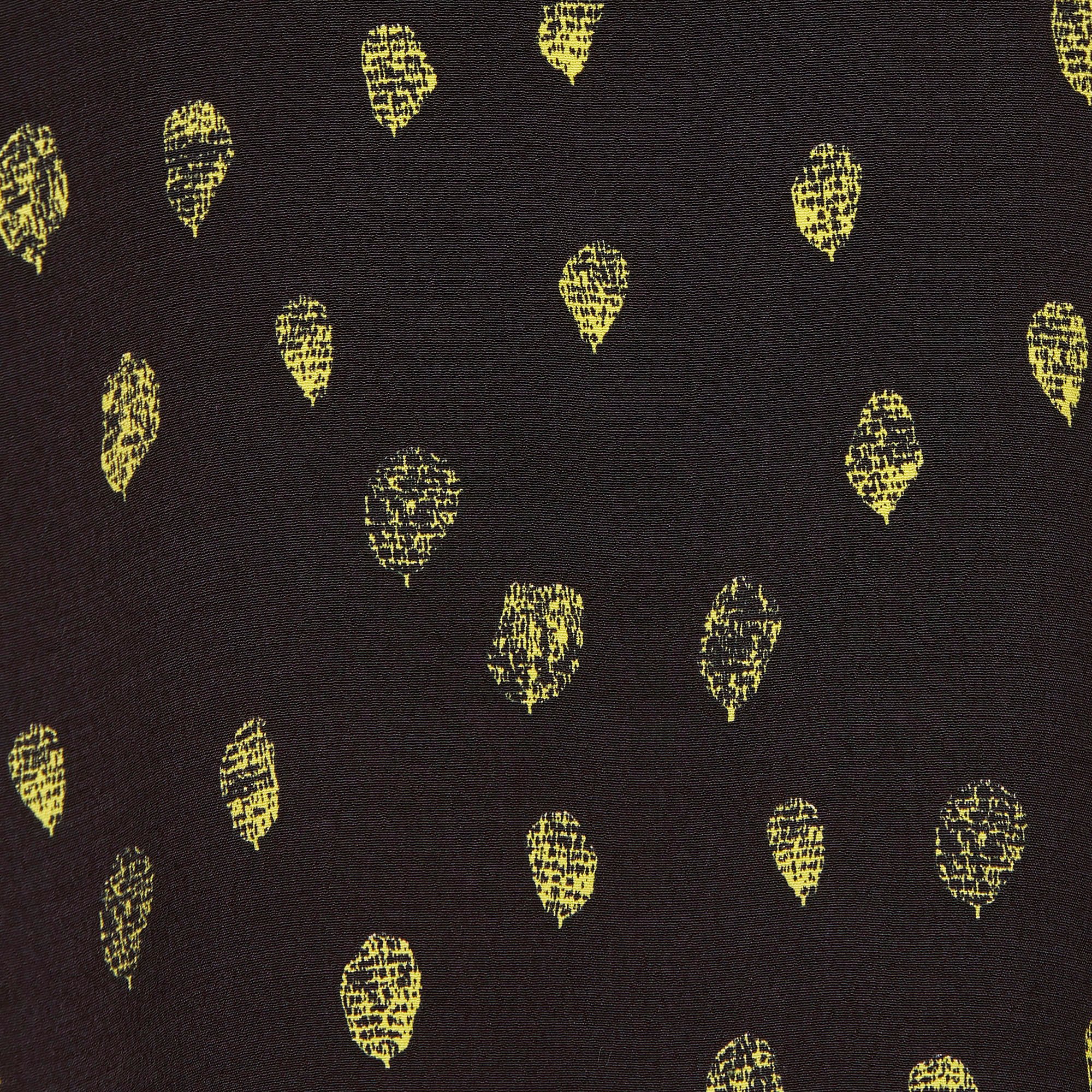 Robe courte trapèze en crêpe imprimé ATTIC AND BARN Noir