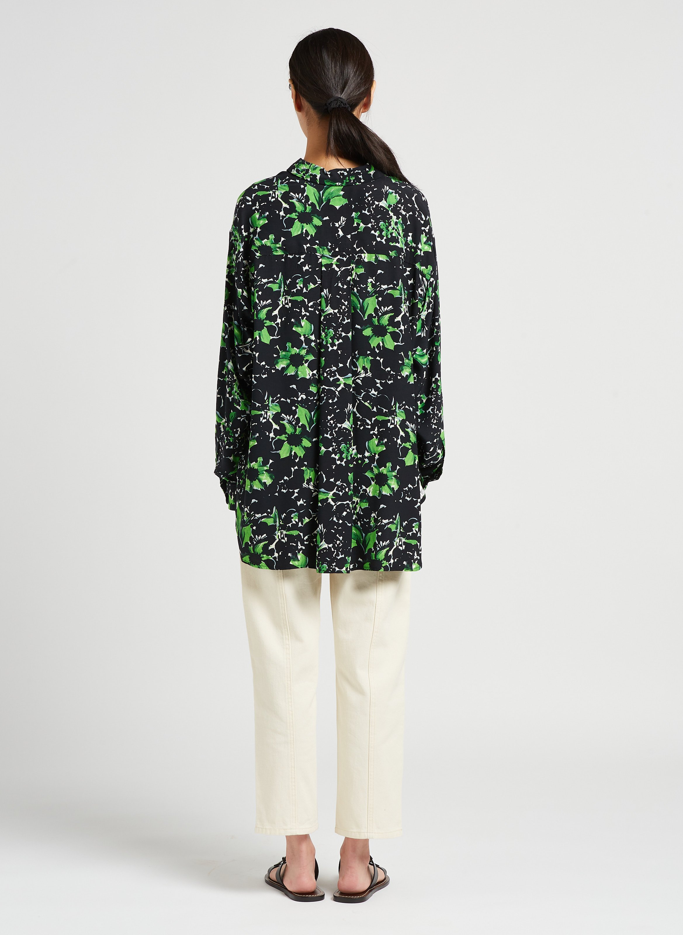 Fluid shirt with classic collar Multicolored