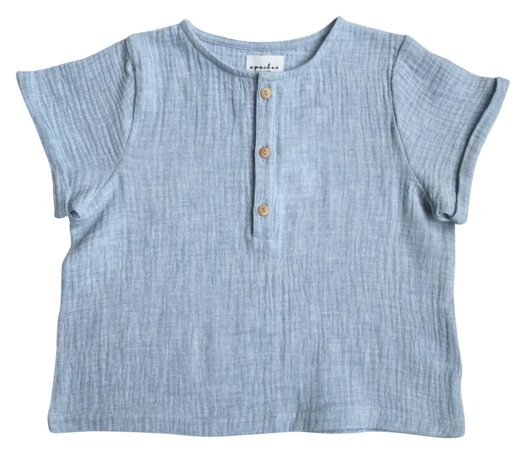 Round-neck cotton T-shirt APACHES COLLECTIONS Blue