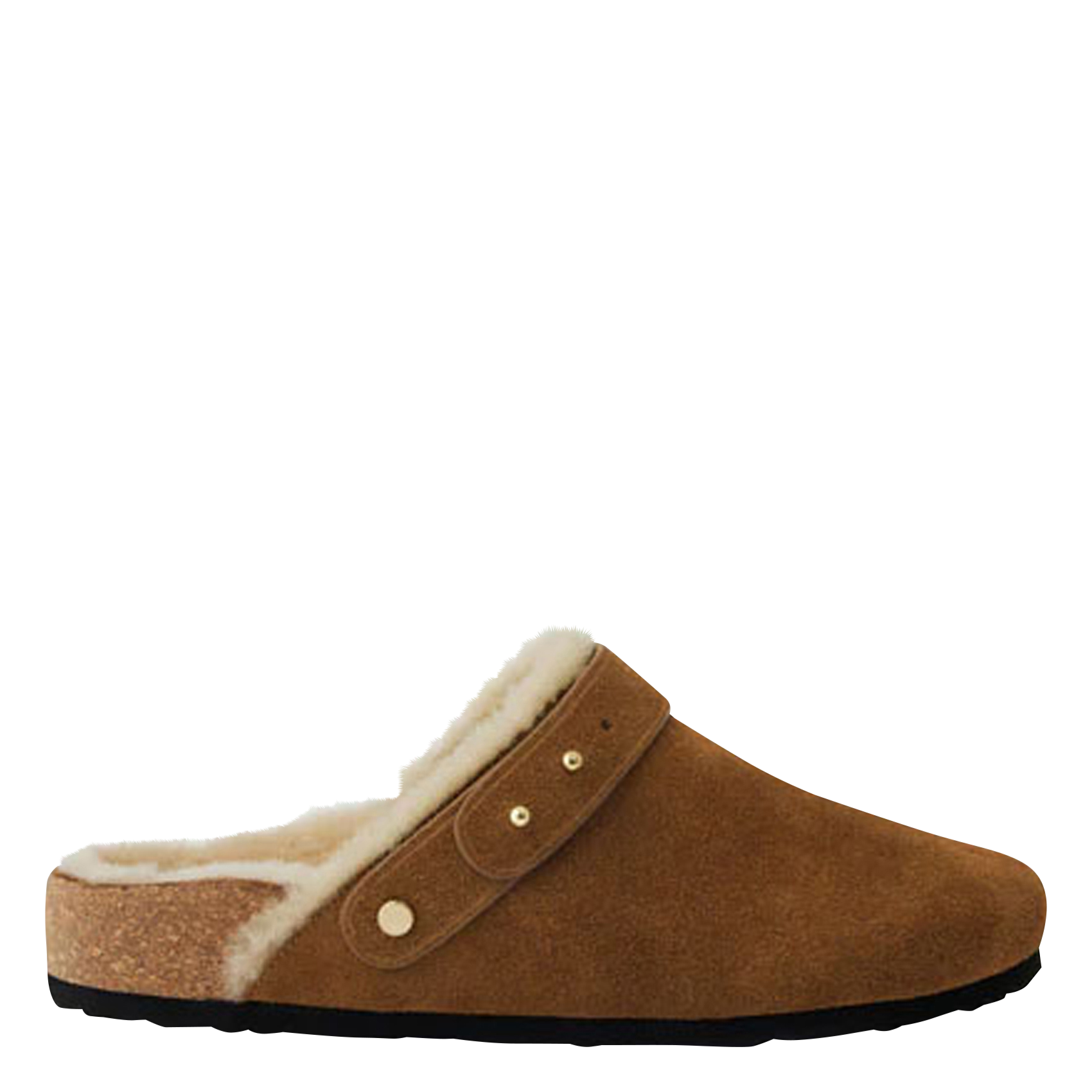 Gevoerde klompen van veloursleer SOEUR Beige