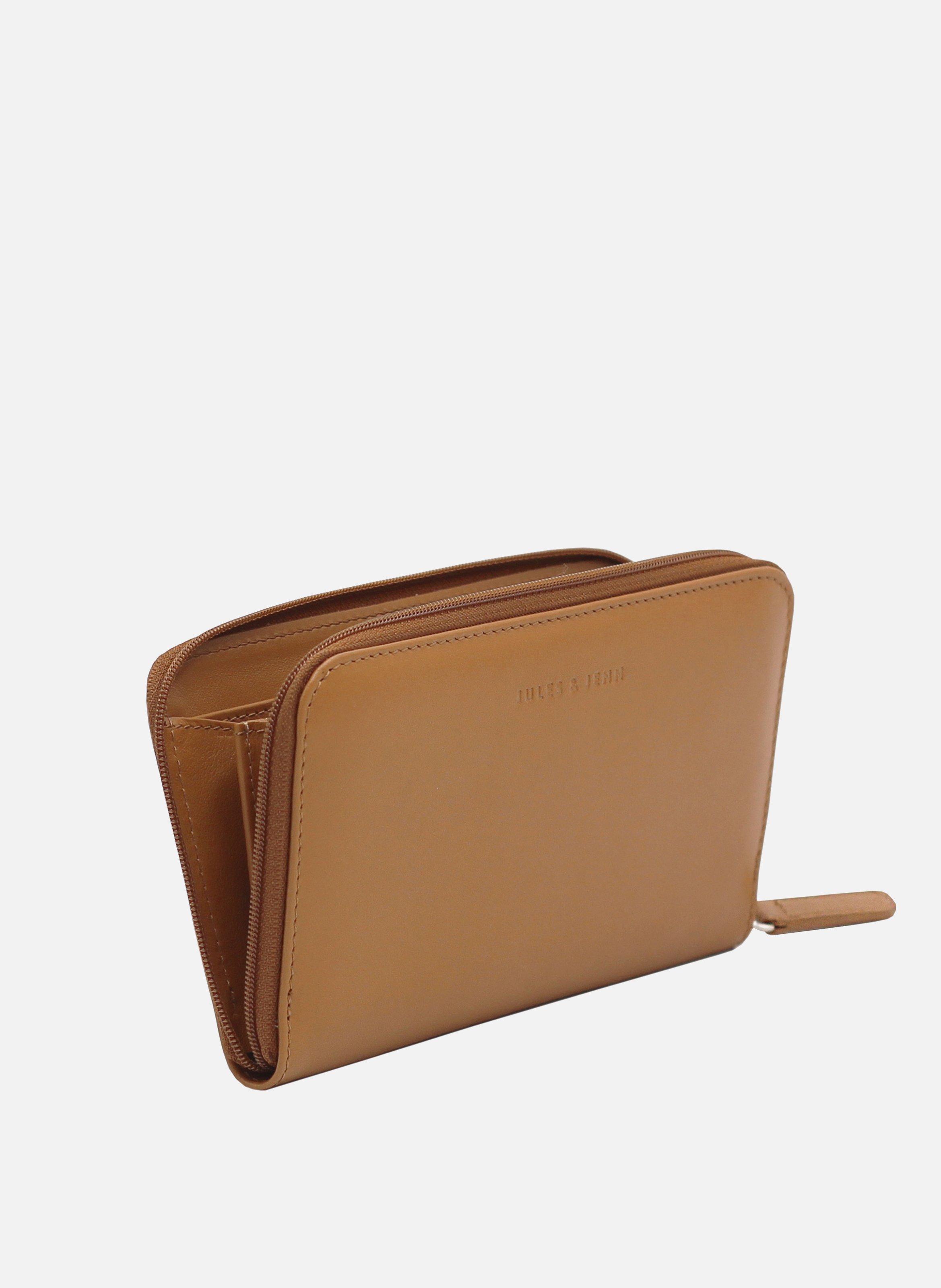 Leather multi-compartment wallet JULES & JENN Brown