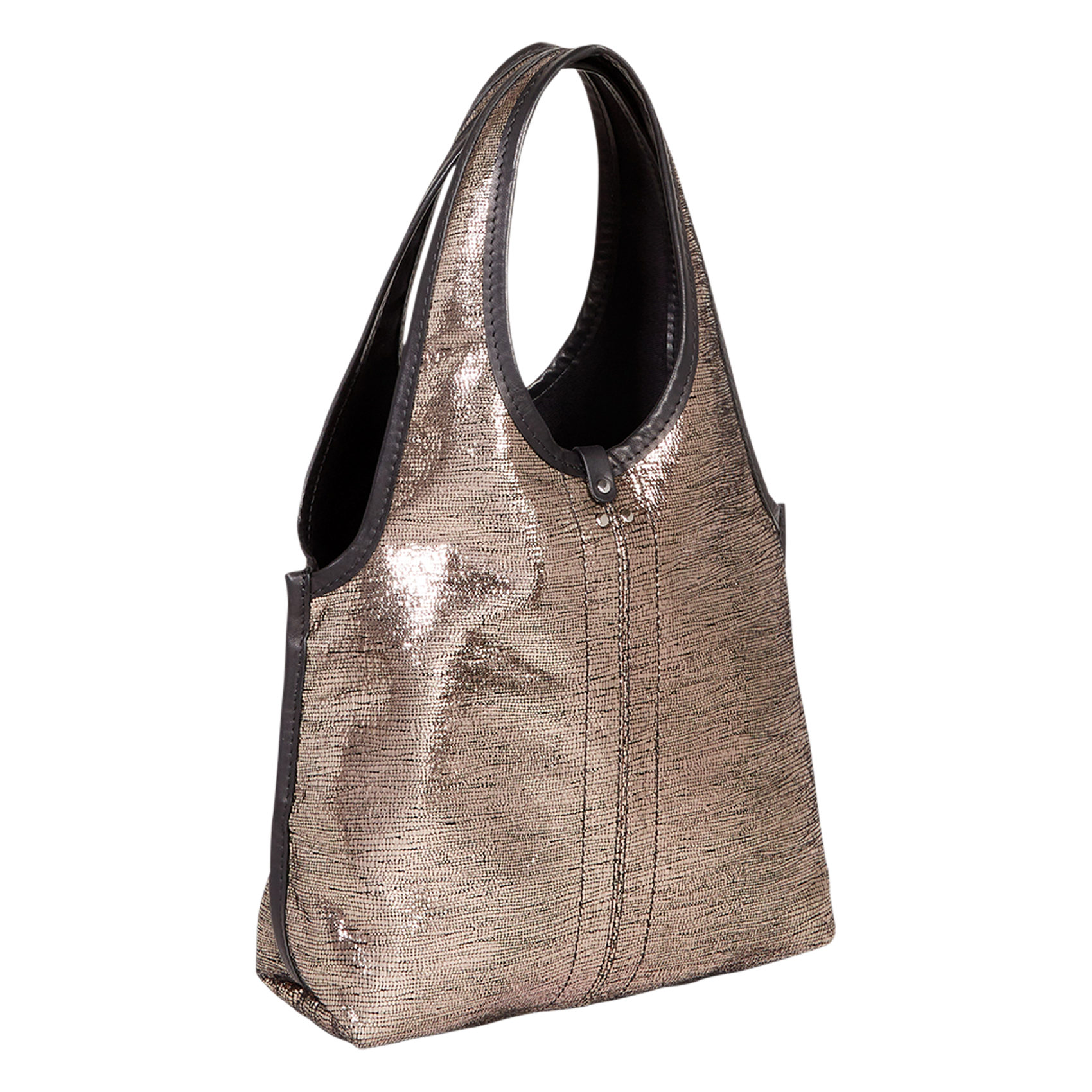 Metallic leather tote bag JEROME DREYFUSS Silver