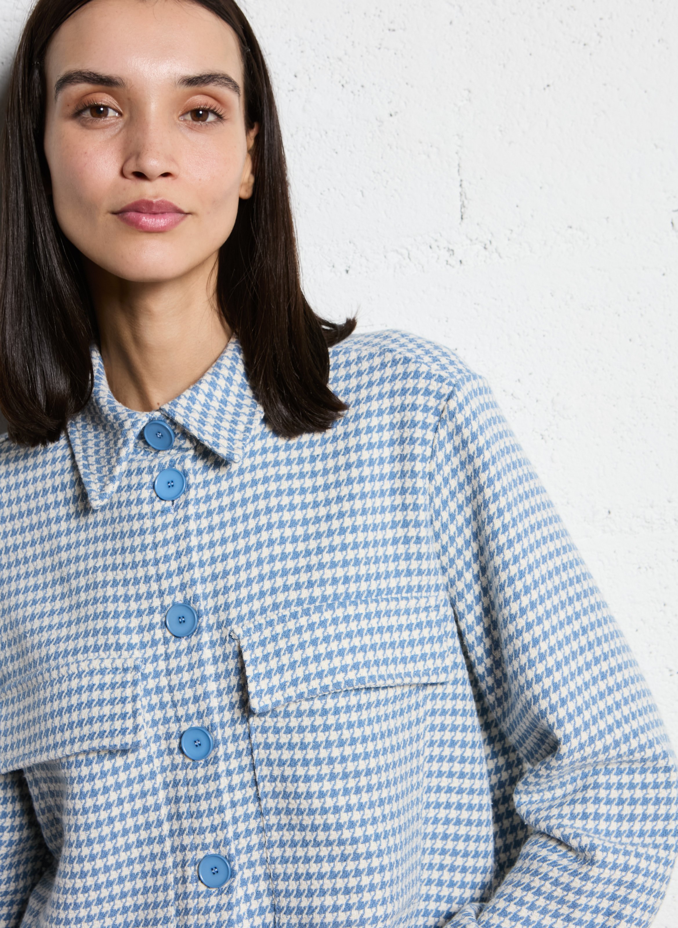 Veste col classique en coton mélangé PLEASE Beige