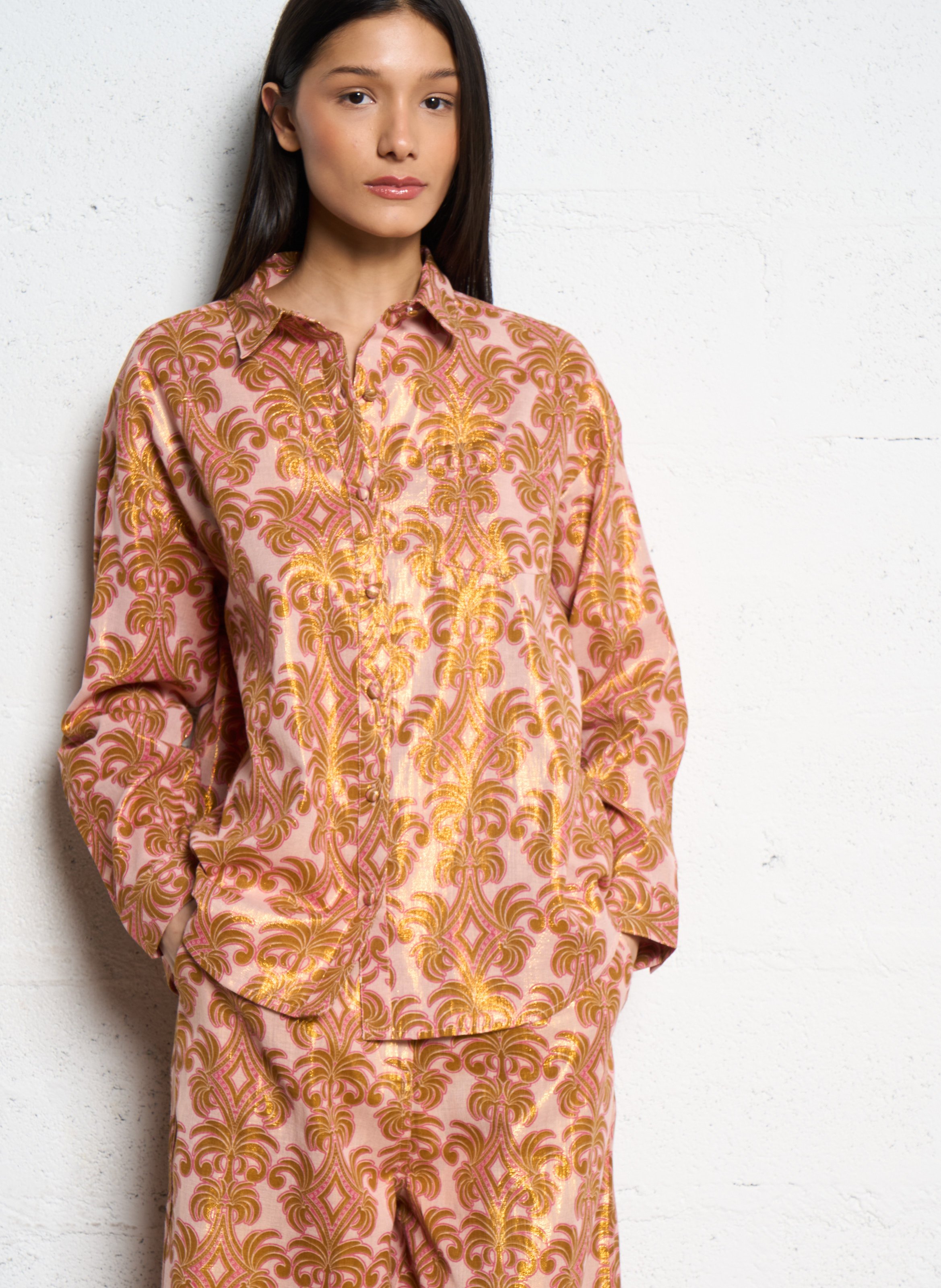 Chemise droite en coton mélangé LA PETITE ETOILE Doré