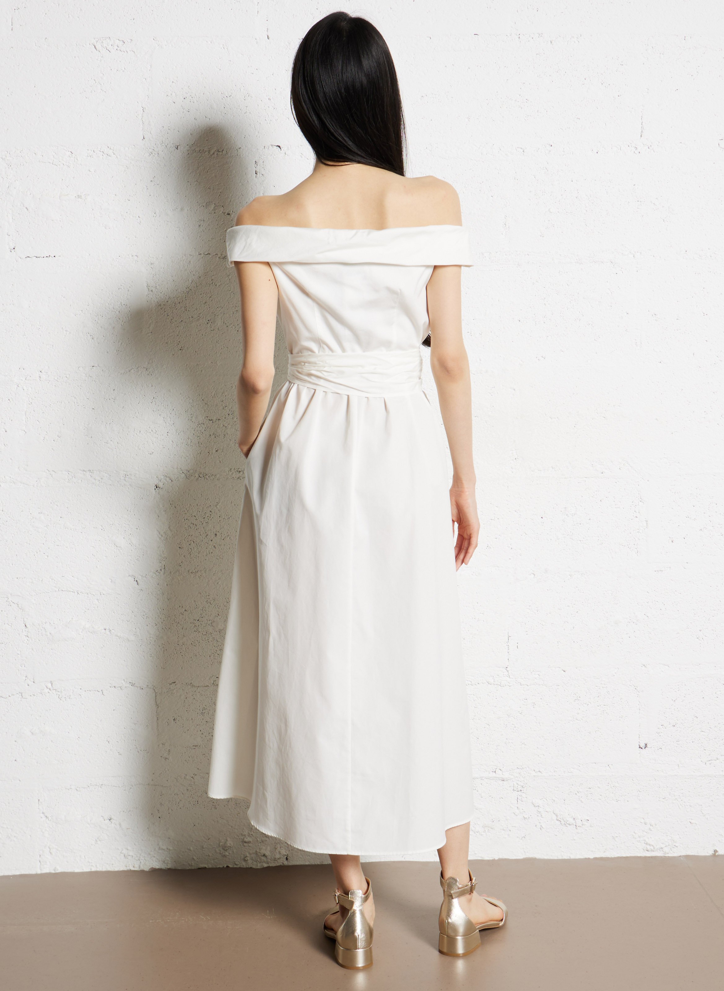 Robe longue en coton MAX MARA WEEK END Blanc
