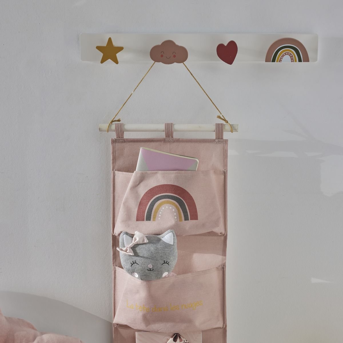 Fabric wall organizer FACTORY Pink
