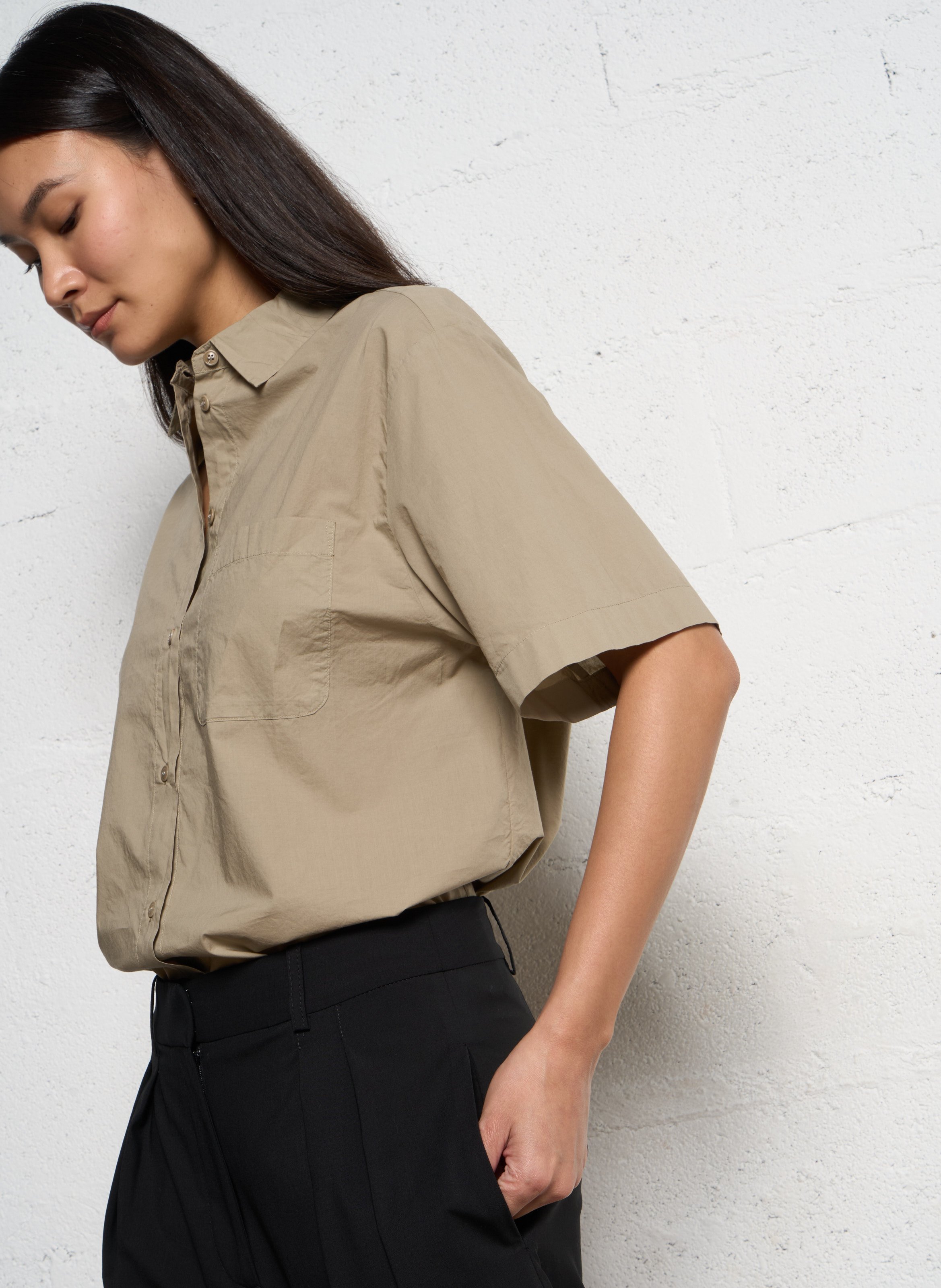 Organic cotton shirt with classic collar MASSCOB Grey