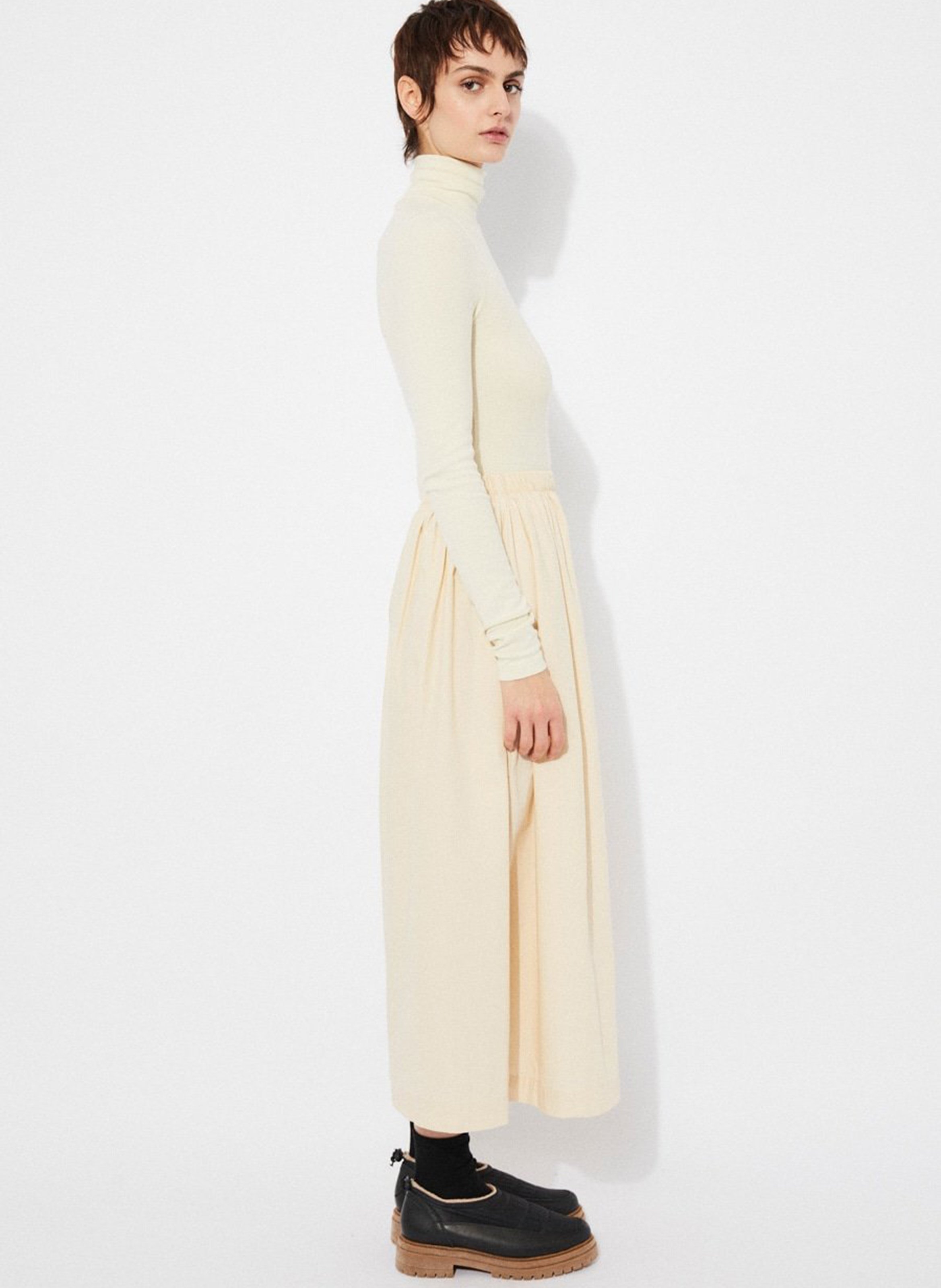 Jupe trapèze en coton RITA ROW Beige