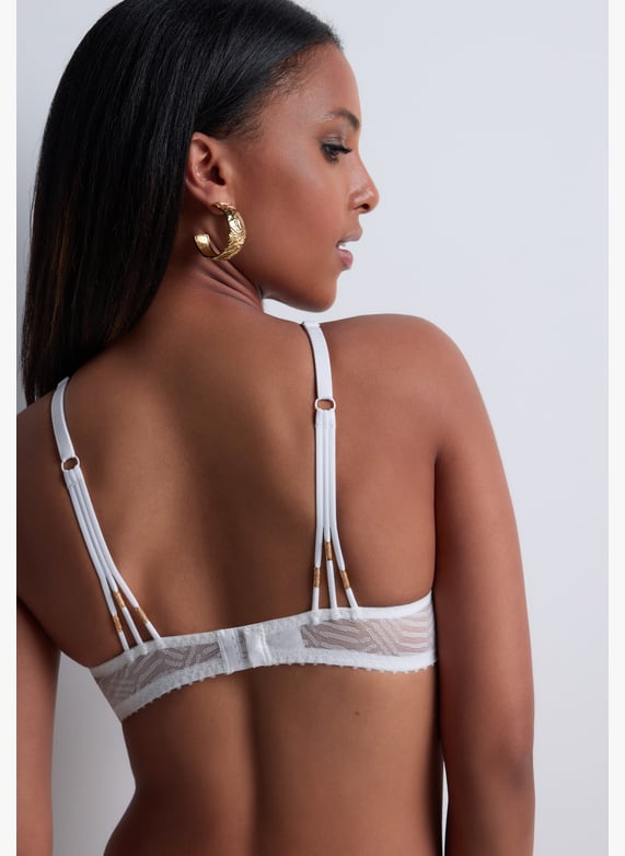 A la Folie kohl black underwired triangle bra | White by AUBADE A la Folie kohl black underwired triangle bra White