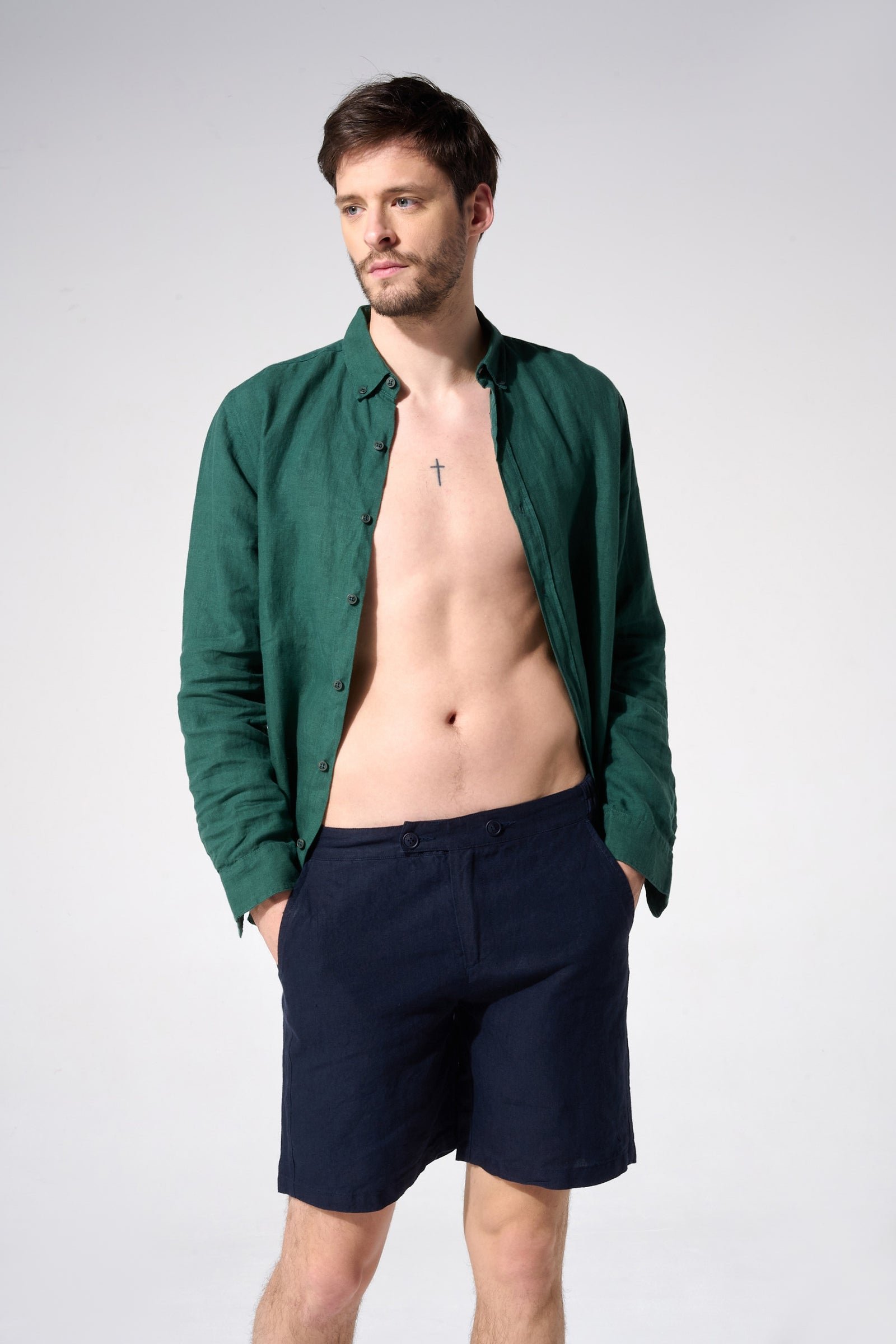 Linen Bermuda shorts APNEE Blue