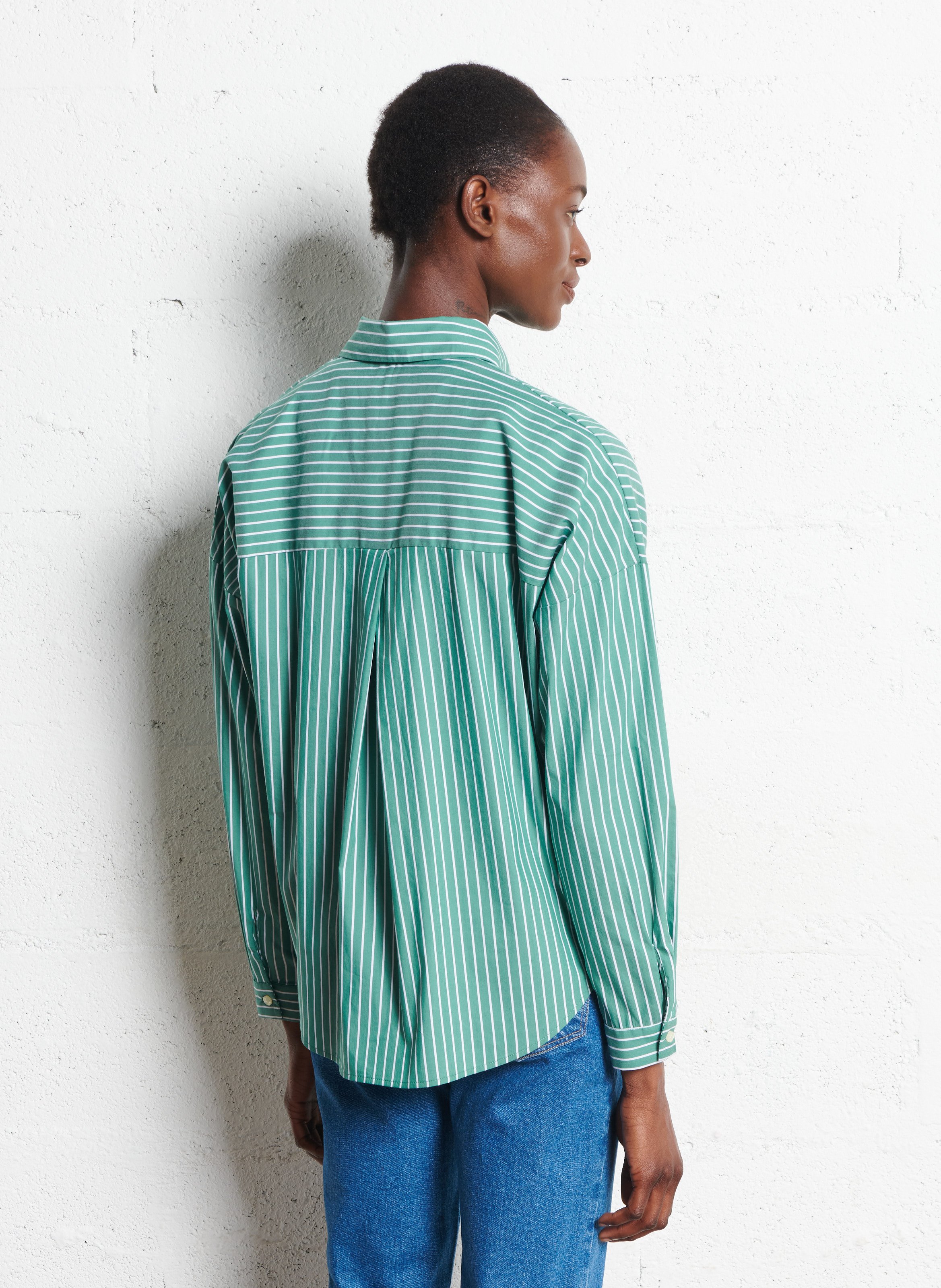 Chemise col classique en coton mélangé I CODE Vert